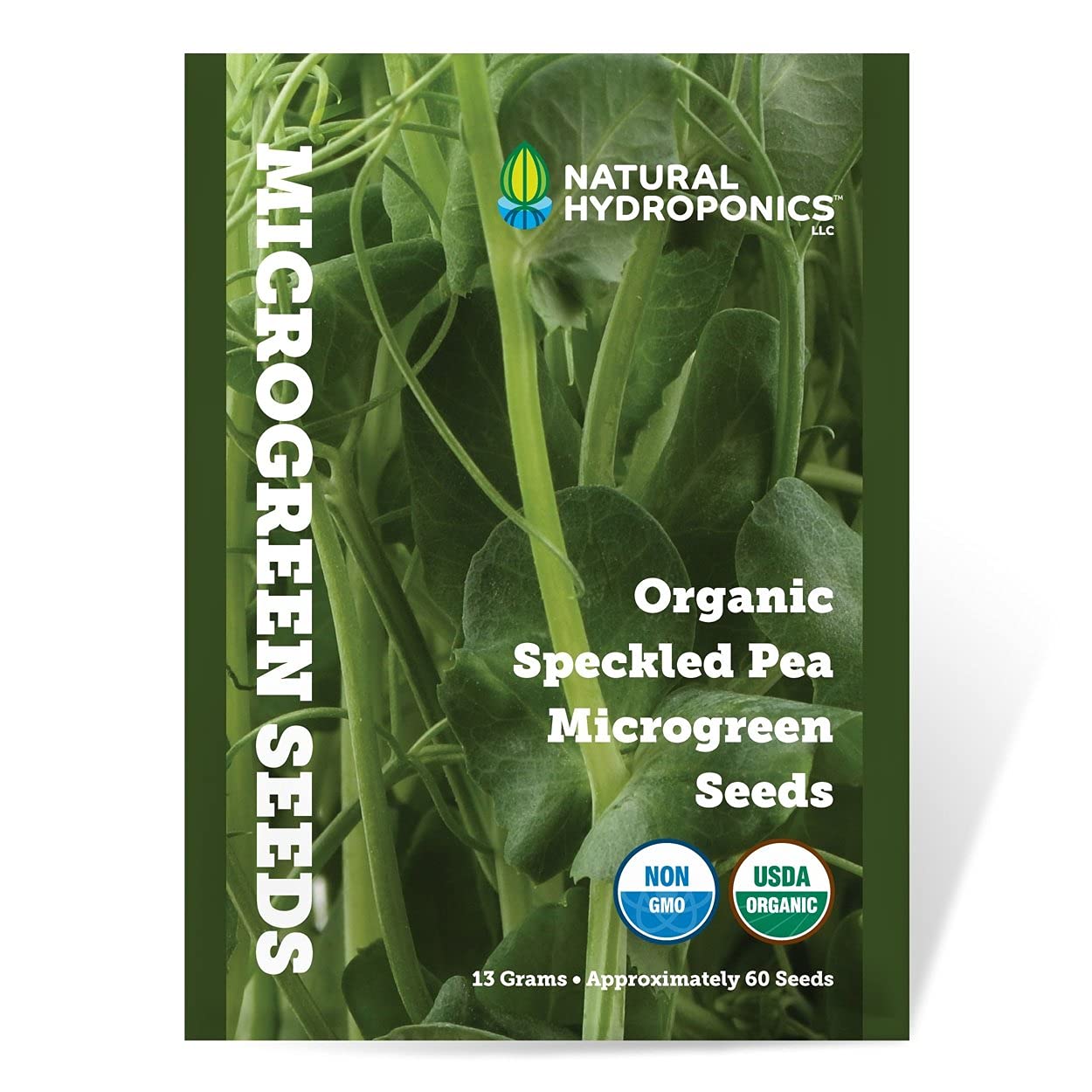 Organic Speckled Pea Microgreen Seeds - Non-GMO, Certified Organic (60 Seeds) - Perfect for Home Gardening, Healthy Salads & Smoothie Bowls