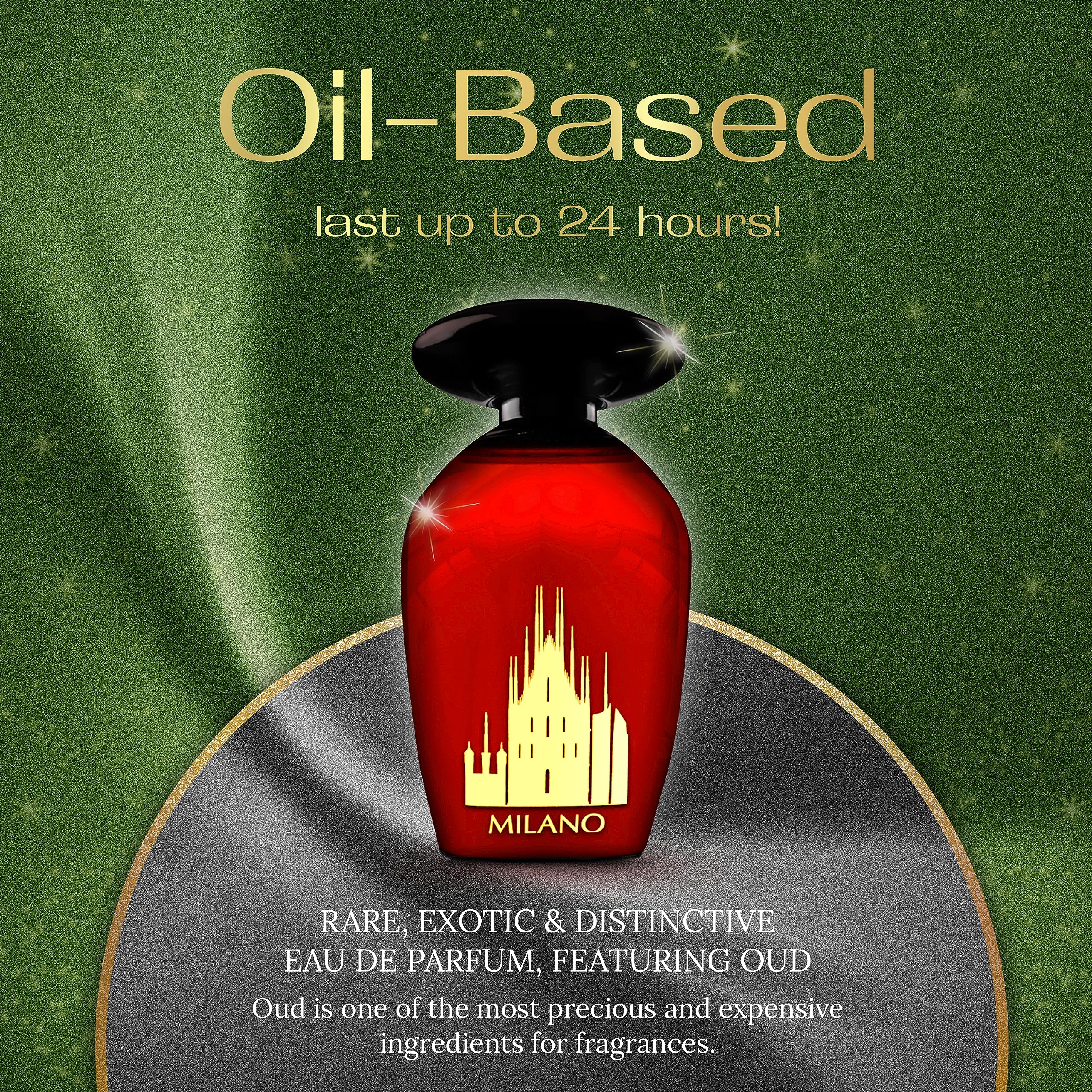 L'Orientale Fragrances Night De Paris Milano 100ml / 3.3oz - Unisex Amber Floral Eau de Parfum for Women & Men - Long-Lasting 24 Hours Oil-Based Perfume - All Seasons Luxury Scent for Date Night, Office & Special Occasions