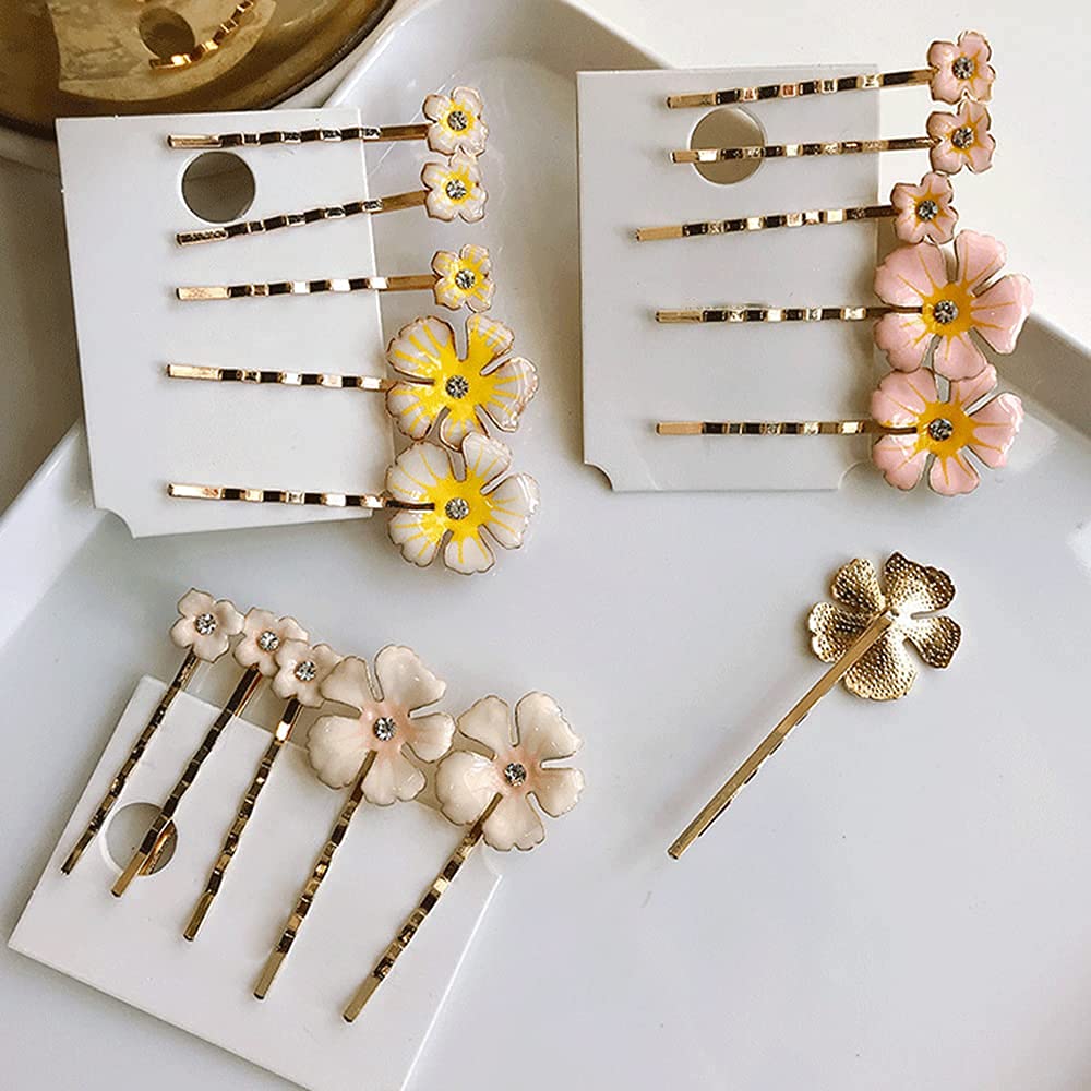 Xerling Wedding Hair Pins - 5 Pack Floral Bridal Hair Clips for Women & Girls, Decorative Hair Jewelry Accessories for Bridal Shower, Prom, Party & Special Occasions