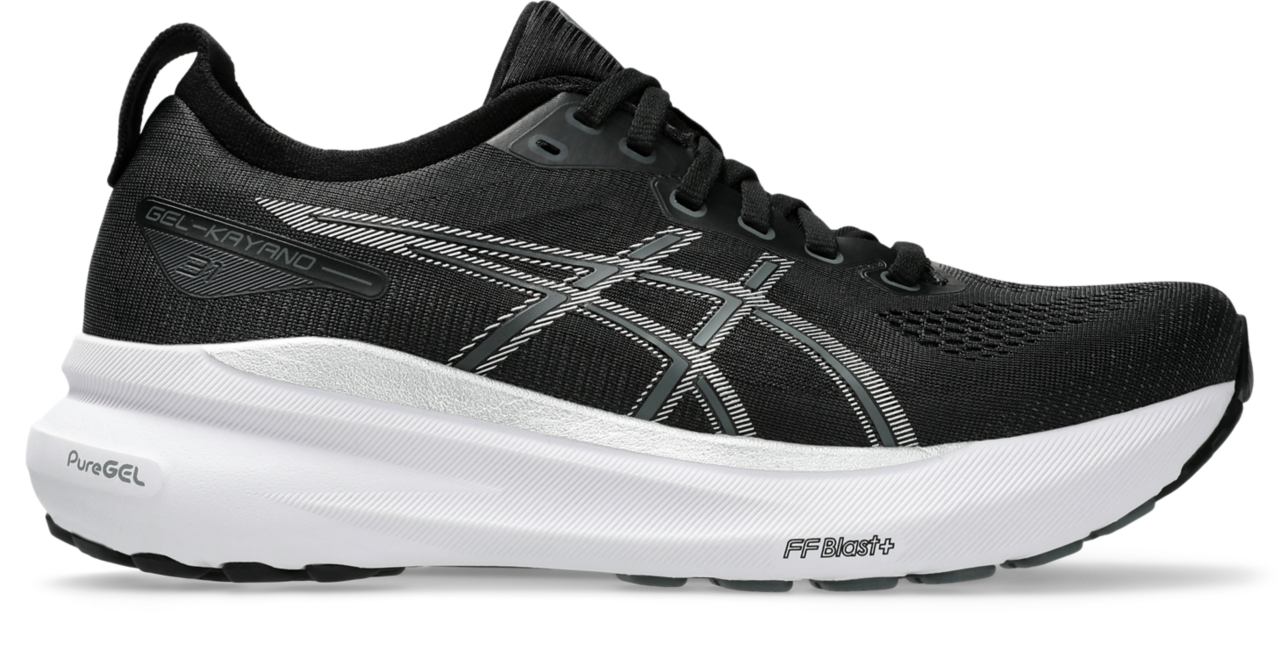 ASICS Women's GEL-Kayano 31 Running Shoes - Black/Pure Silver - Premium Cushioning & Support for Road Running, Jogging & Gym Workouts