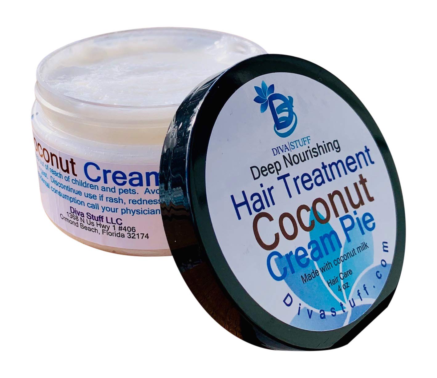Diva Stuff Coconut Milk Deep Nourishing Hair Treatment - 4oz | Natural Hydrating & Repairing Hair Mask for Dry, Damaged Hair | Perfect for At-Home Spa Days & Post-Color Care