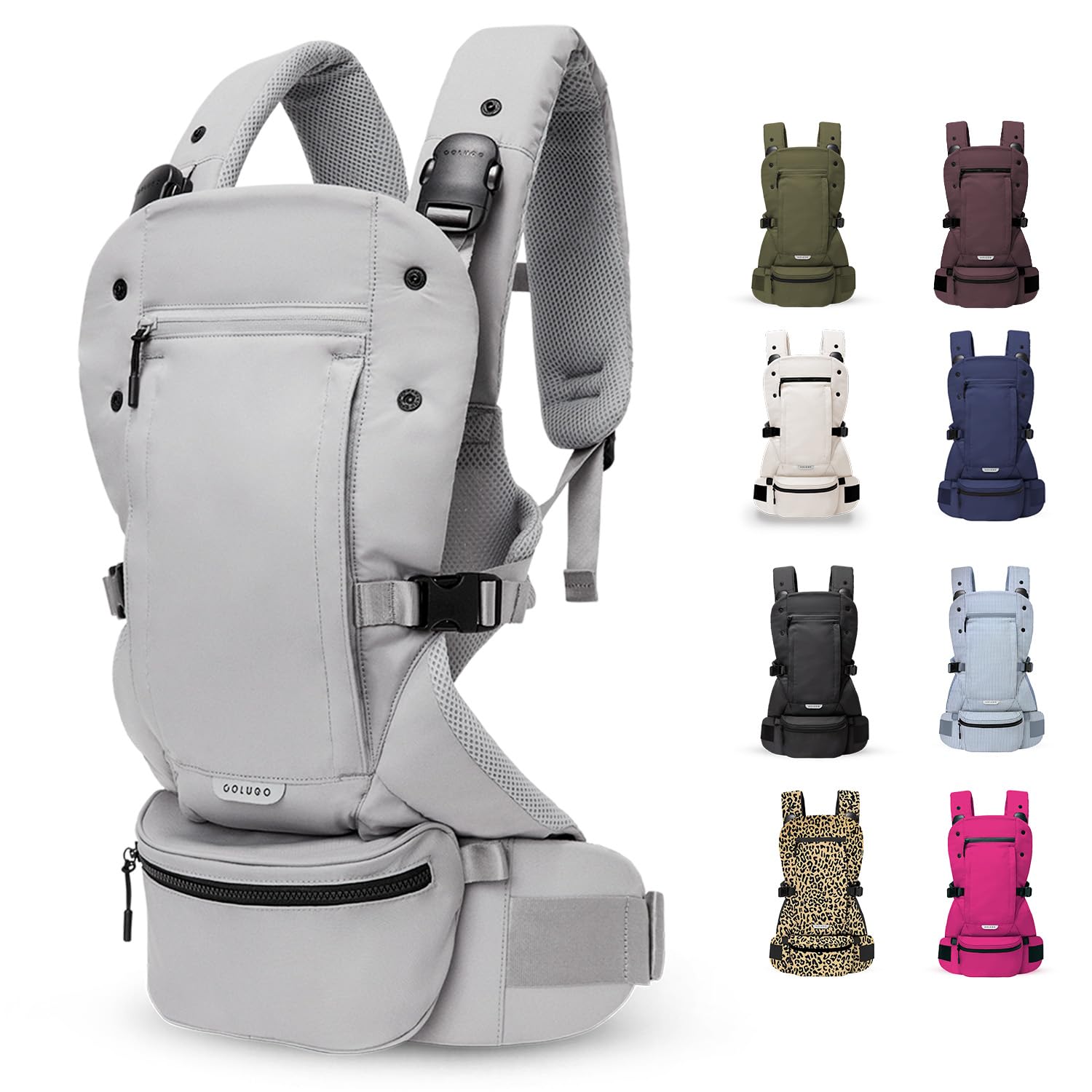 Colugo Baby Carrier - Adjustable & Lightweight Infant to Toddler Carrier (0-33 lbs), Breathable & Ergonomic Design for Comfort, Cool Grey - Perfect for Hiking, Travel & Everyday Use