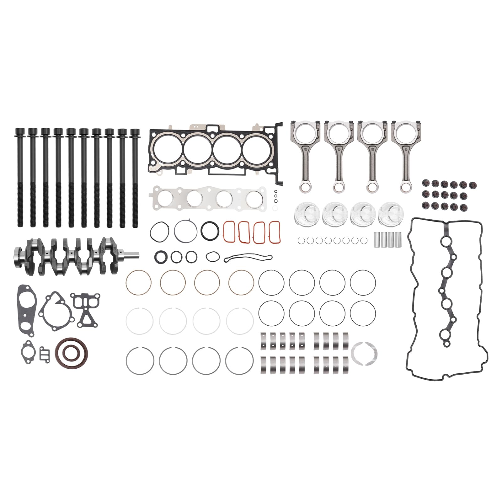 Hyundai Kia 2.4 G4KJ Engine Rebuild Kit - Complete Overhaul Tool Set with Crankshaft, Pistons, Gaskets & Connecting Rods - Compatible with 2014-2020 Kia Sorento 4-Door 2.4L - Perfect for DIY Mechanics & Professional Engine Repair Shops