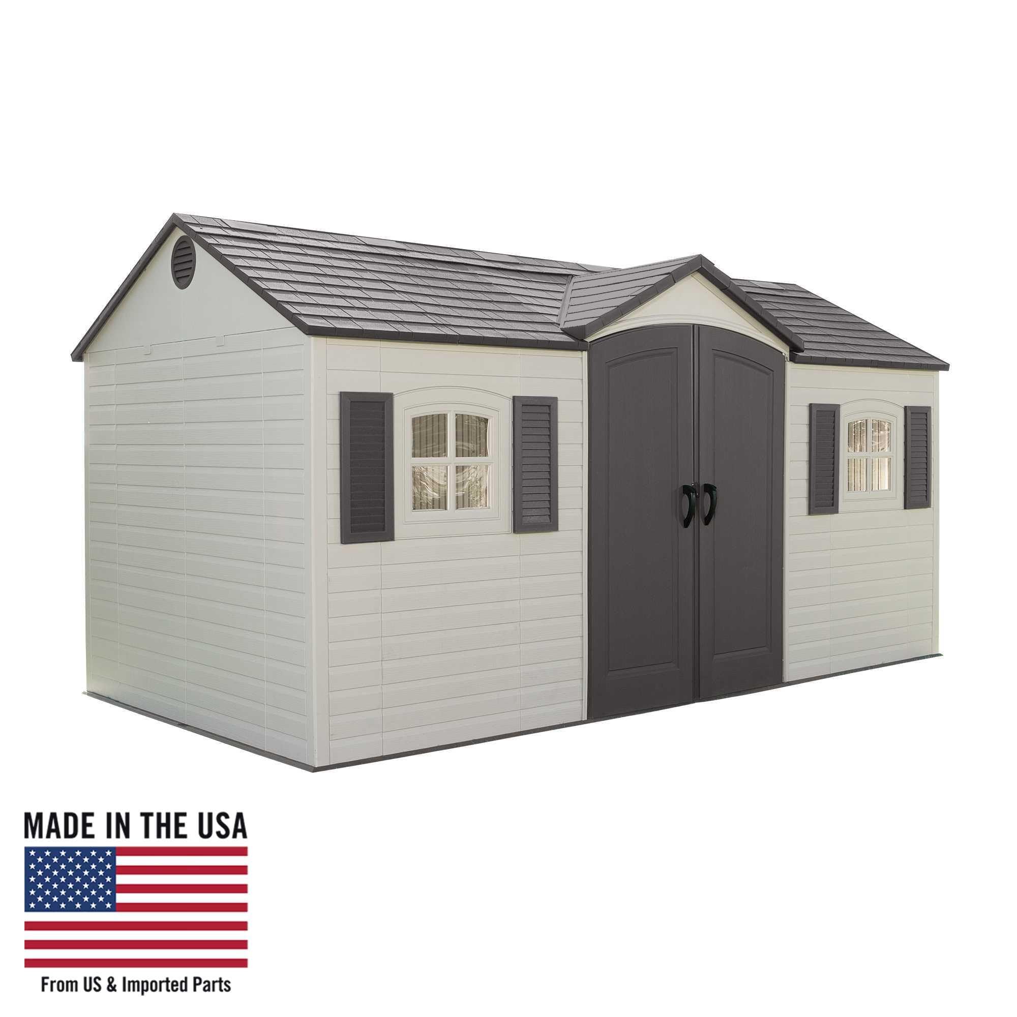 Lifetime 6446 8x15 Foot Outdoor Storage Shed in Desert Sand | Weather-Resistant Backyard & Garden Storage Solution for Tools, Equipment & Seasonal Items