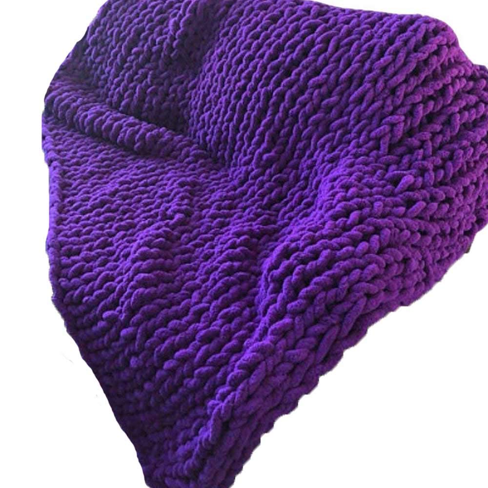 Soft Chunky Chenille Yarn for Arm Knitting & Crocheting - Thick Purple Blanket Yarn, Giant Knit DIY Blanket - Perfect Gift for Moms, Home Decor & Cozy Winter Projects