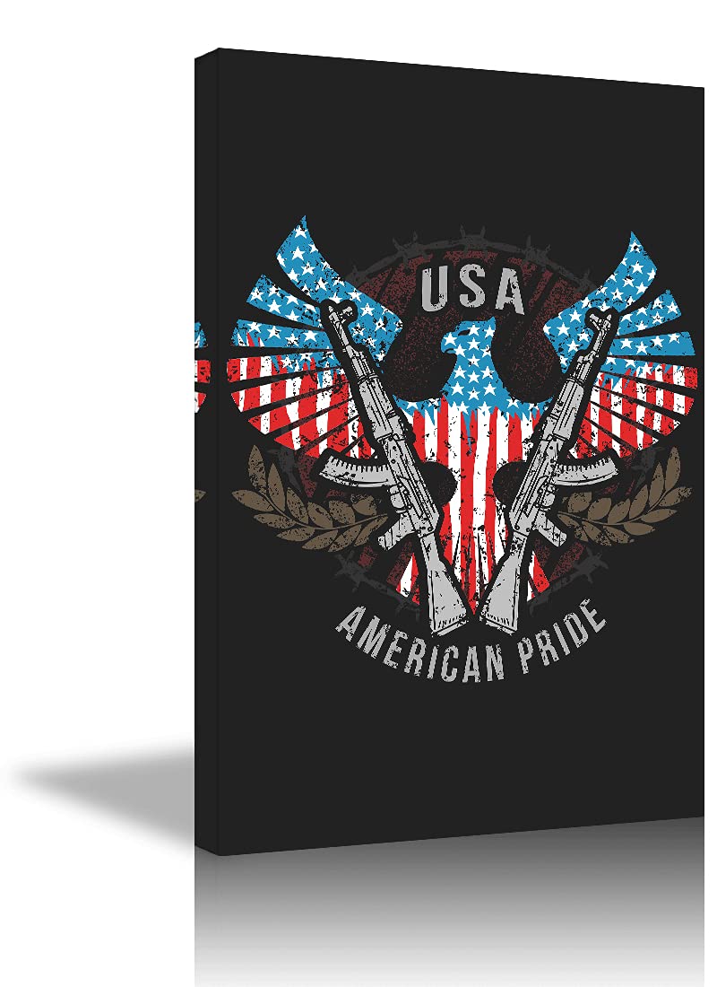 Patriotic Bald Eagle American Flag Wall Decor - 28''W x 40''H - USA Pride Home & Office Wall Hanging for Living Room, Bedroom, Man Cave - Perfect for 4th of July, Memorial Day & Veterans Day Decorations