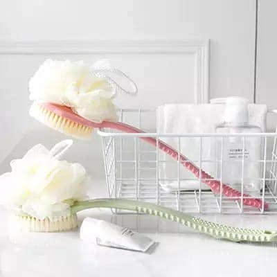 Wofier 2-in-1 Plastic Bath Scrubber Brush with Massager Belt - Exfoliating Body Scrubber for Shower & Bath - Perfect for Back Scrubbing & Skin Care