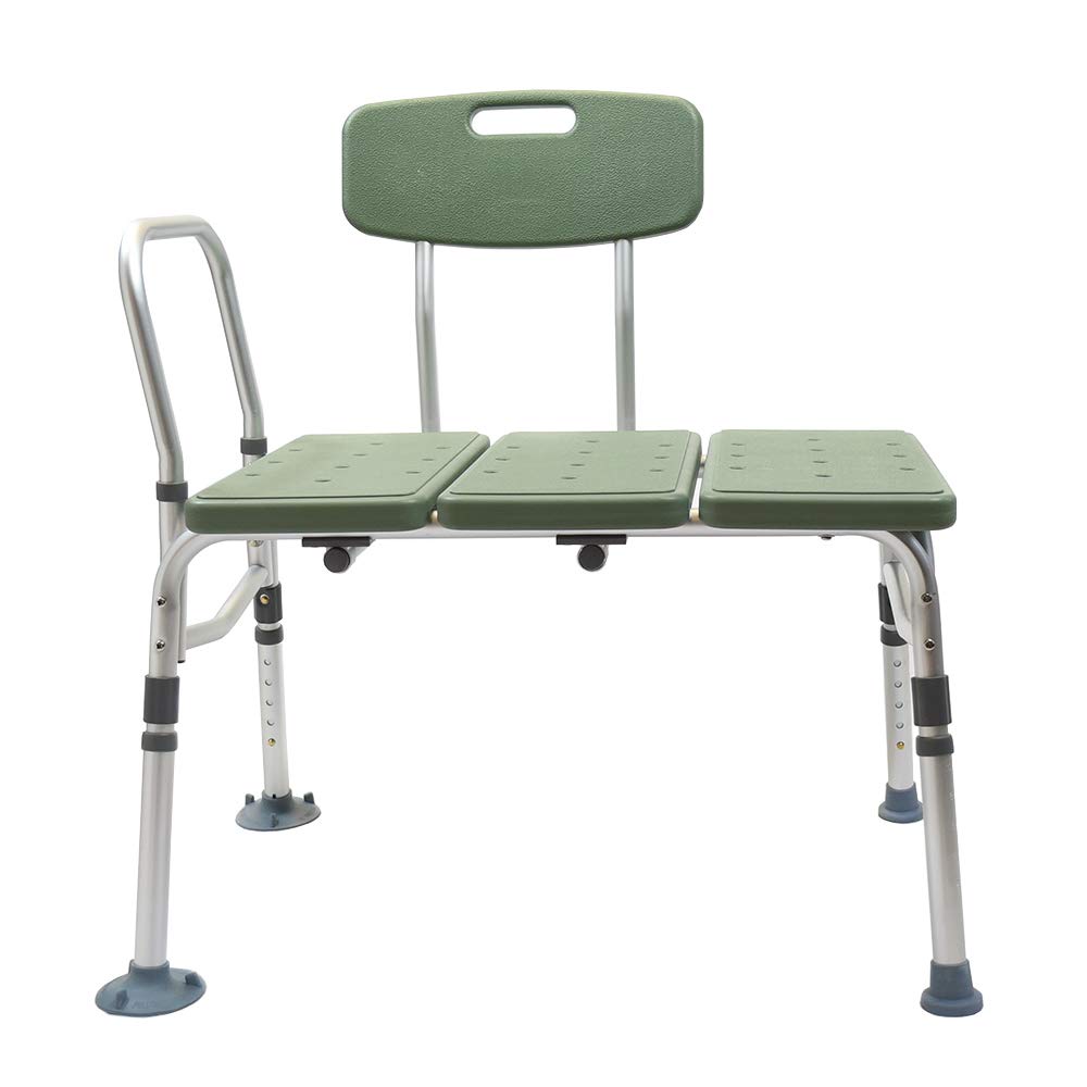 Mercer Transfer Bench for Bathtub - Adjustable Height Shower Chair with Non-Slip Feet - Safe Bathroom Mobility Aid for Elderly & Disabled - Ideal for Home Care & Assisted Living Facilities