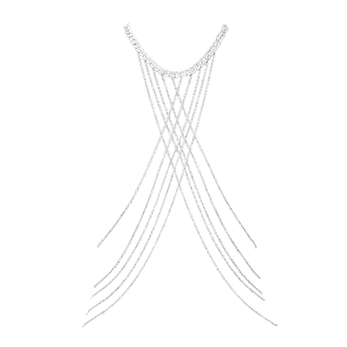 Women's Fashion Body Jewelry - Crossover Harness Body Chain Bra, Bikini Chains Necklace for Girls | Perfect for Beach Parties, Music Festivals & Boho Style Outfits