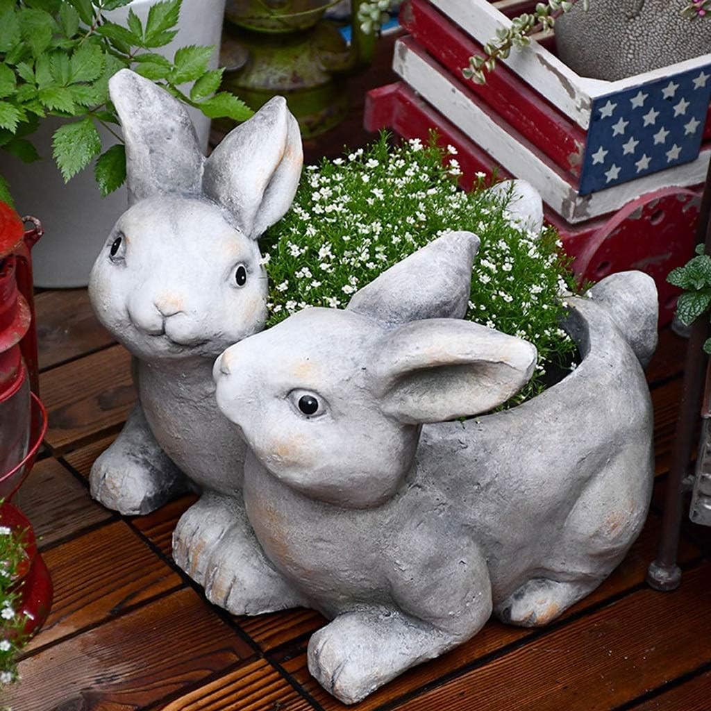 Cute Rabbit Flower Pot Hanging Planters - Garden & Balcony Decoration for Indoor/Outdoor Plants - Perfect for Home, Patio, and Small Space Gardening