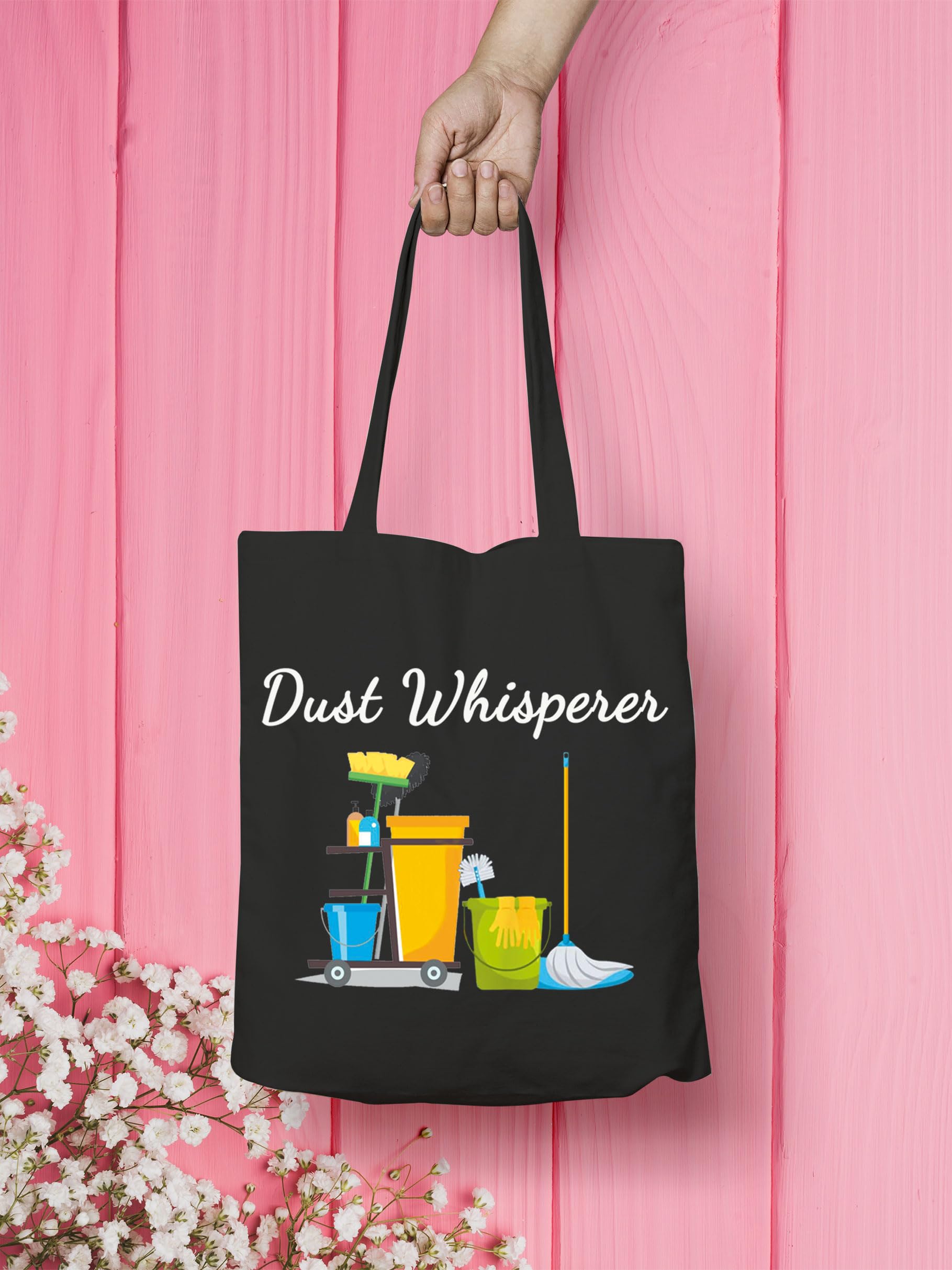 VAMSII Dust Whisperer Tote Bag - Premium Housekeeper Appreciation Gift for Cleaning Crew, Housekeeping Staff & Cleaning Women - Durable Shopping Bag for Work & Home Use - Perfect for House Cleaners, Janitors & Cleaning Professionals