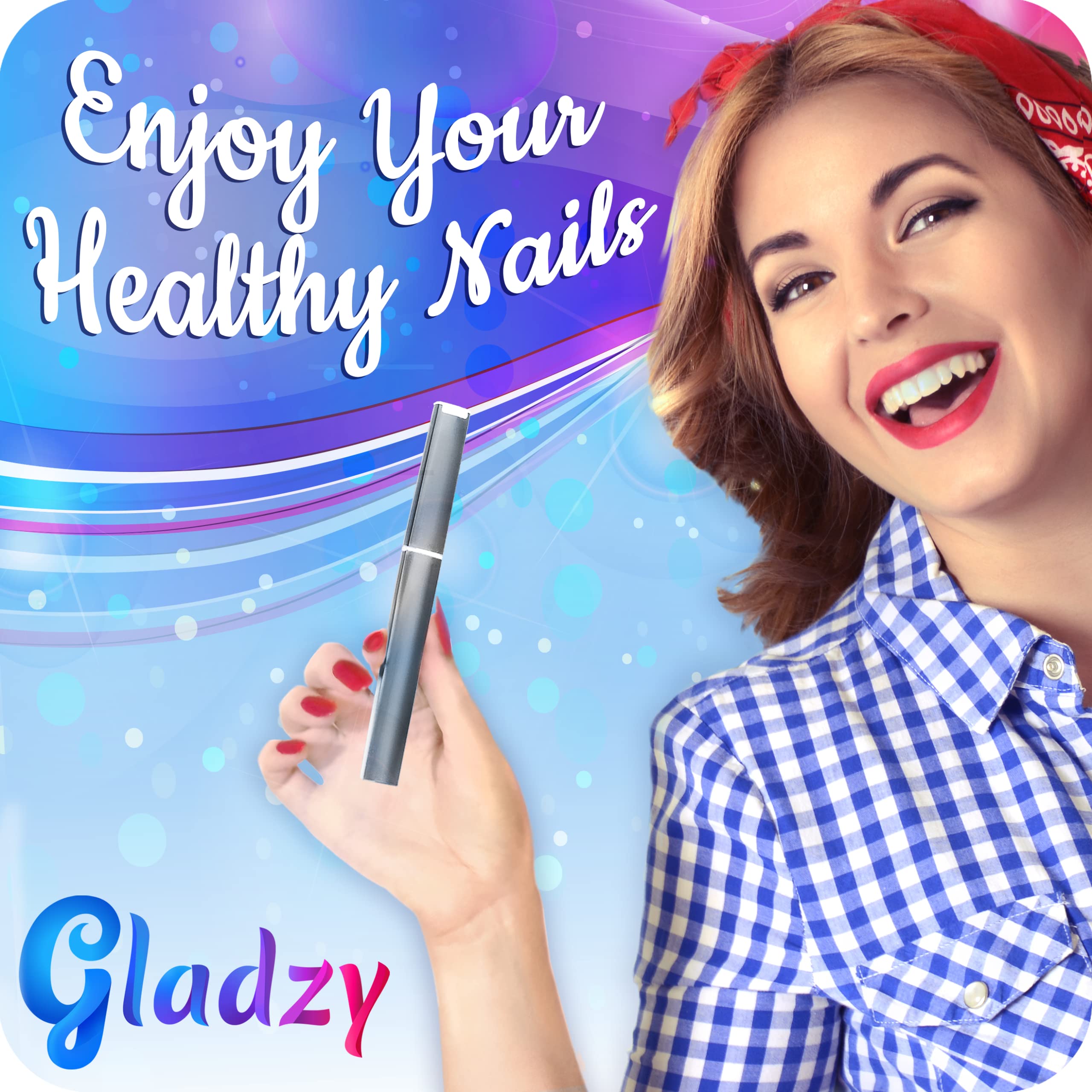 Premium GLADZY Czech Glass Nail File with Case - Double Sided Crystal Nail File for Natural Nails, Professional Manicure Tool with Different Grit Surfaces, Durable EU-Made Nail Shaper for Home & Salon Use