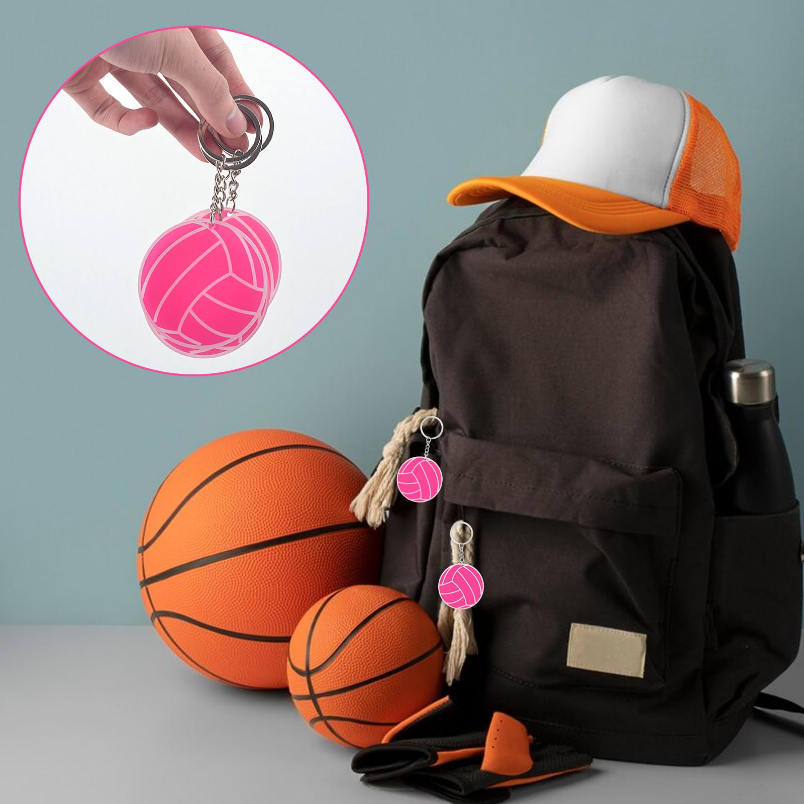 12 Pack Volleyball Keychains - Bulk Purple Volleyball Gifts for Team Players, Teen Girls & Sports Fans | Perfect for Team Gifts, Player Appreciation, Sports Events & Volleyball Enthusiasts