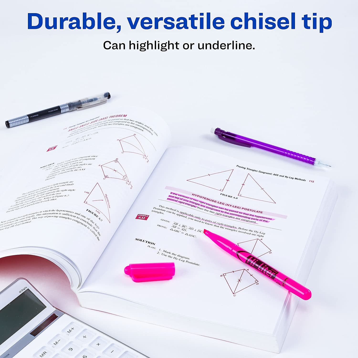 Avery Chisel Point Fluorescent Pink Highlighter Pen - 12 Pack (1 DZ) - Durable Plastic Tip, Washable Ink, ACMI Certified - Perfect for Office, School, Note-Taking & Book Marking