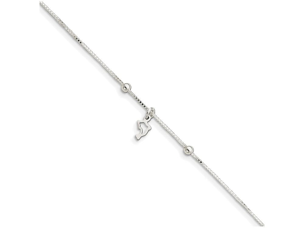 FJC Finejewelers Sterling Silver Box Chain with Dolphin Anklet - Elegant Jewelry for Women, Perfect for Beach Vacation & Summer Outfits