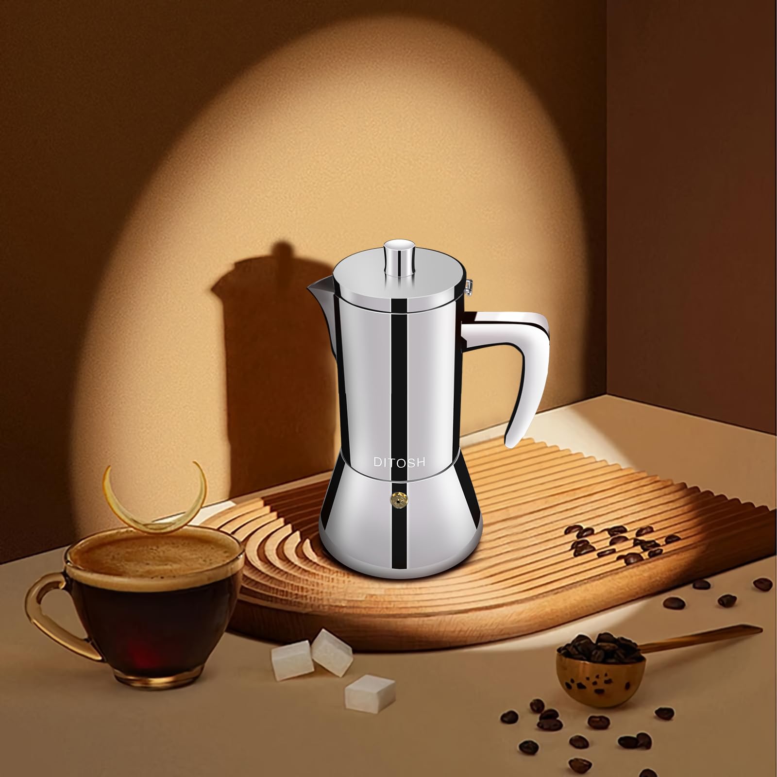 Premium 304 Stainless Steel Moka Pot - 12 Cup (600ml) Stovetop Espresso Maker for Italian Coffee | Durable Percolator for Home, Camping & Outdoor Use | Perfect for Espresso Lovers & Cafe-Style Brewing