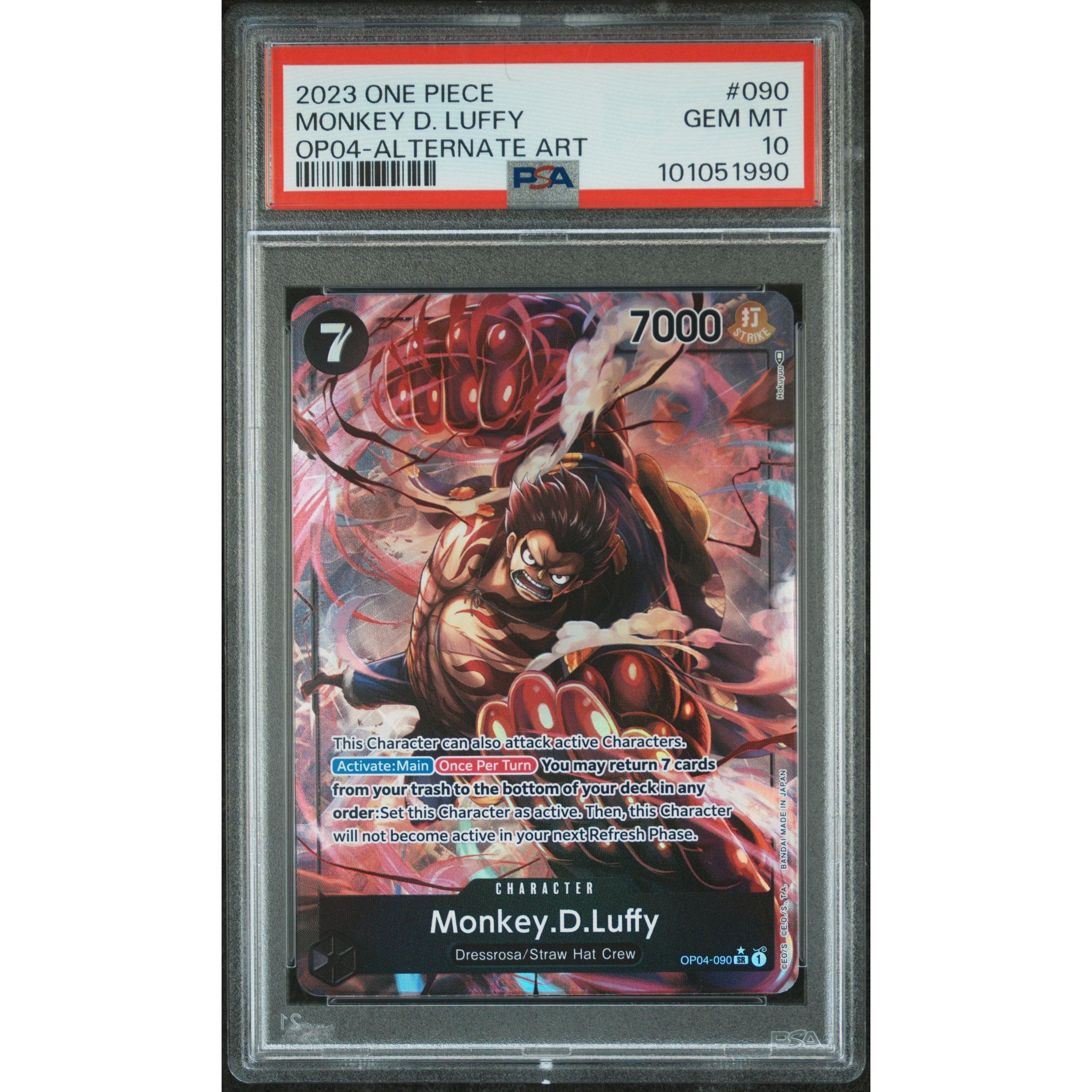 2023 ONE PIECE KINGDOMS OF INTRIGUE - Monkey D. Luffy 090 PSA 10 Graded Card - Rare Anime Collectible for Display & Investment - Perfect for Fans, Gaming Rooms & Trading Card Collections