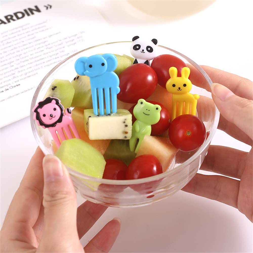 20-Piece Cartoon Animal Food Picks Set - Fun Bento Box & Fruit Picks for Kids, Mini Forks for Desserts, Cakes, Pastries - Perfect for Parties, Christmas Decorations & Lunchbox Accessories