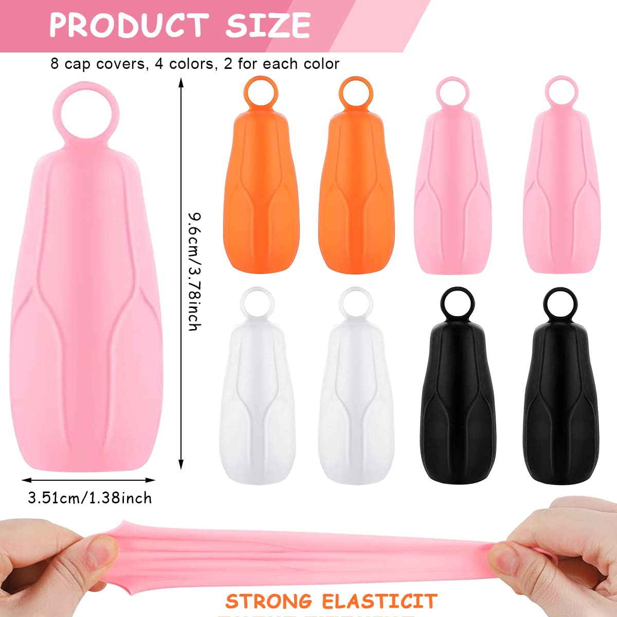 MAYCREATE® 8 Pack Silicone Elastic Sleeves for Travel Bottles - Leakproof Toiletry Bottle Covers with Loop Handle - Reusable Travel Accessories for Shampoo, Conditioner & Cosmetics (Perfect for Airplane Carry-on & Vacation Essentials)