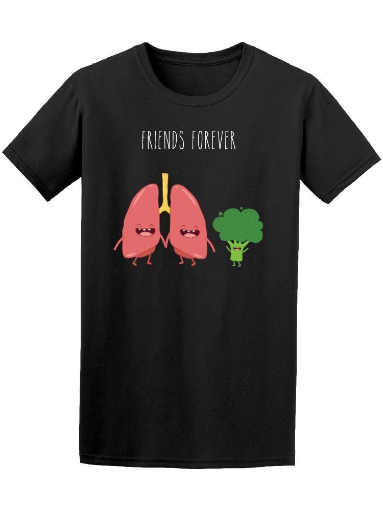 Smartprints Broccoli Healthy Food Lungs T-Shirt for Men - Funny Graphic Tee for Lung Health Awareness & Vegetable Lovers