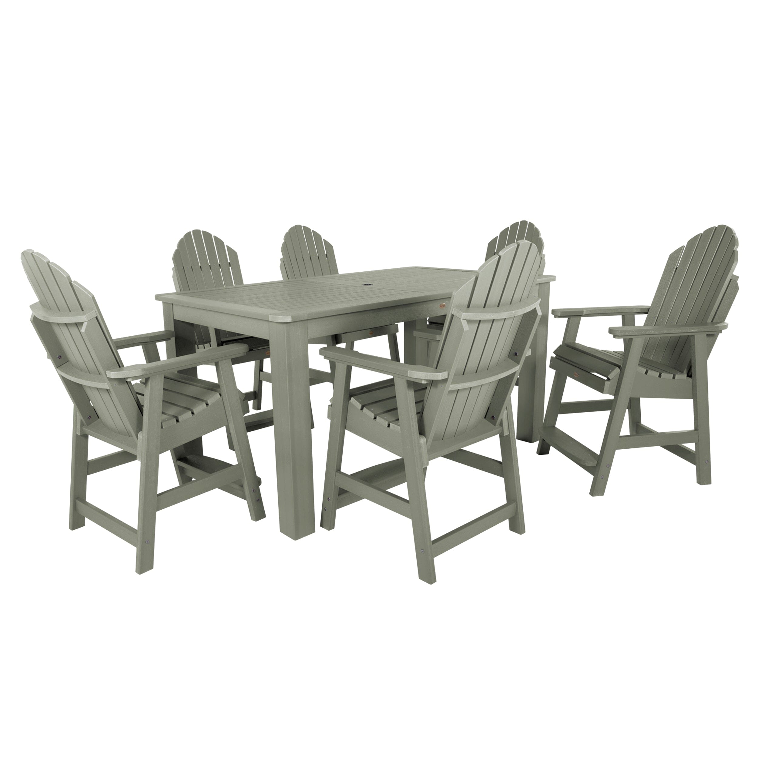 Premium Hamilton 7-Piece Rectangular Outdoor Dining Set - 42 x 72 Inches Counter Height - Perfect for Patio, Backyard & Garden Entertaining