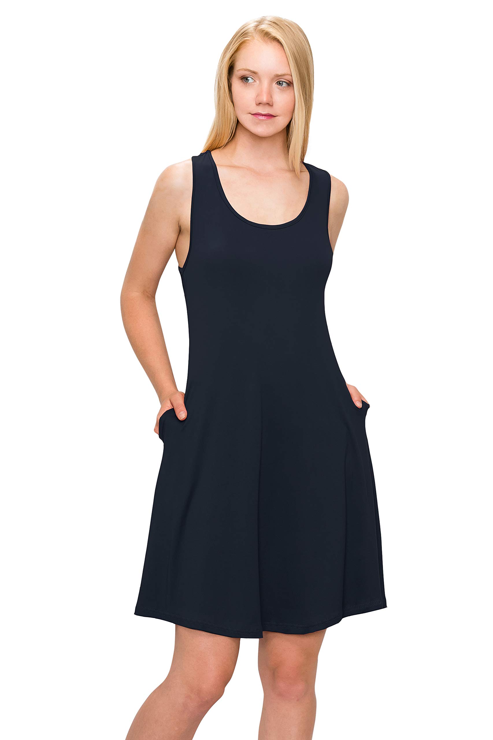 ALWAYS Women's Flowy Summer Tunic Dress - Sleeveless/Short Sleeve/Long Sleeve Options - Casual Swing Dress for Beach, Vacation & Everyday Wear