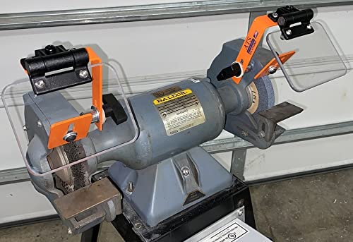 ATS Machine Safety Solutions Small Universal Bench Grinder Eye Shields & Mounting Assembly for 6-inch Power Bench Grinders (UGS-1) - Eye Protection for Metalworking, Woodworking & DIY Projects