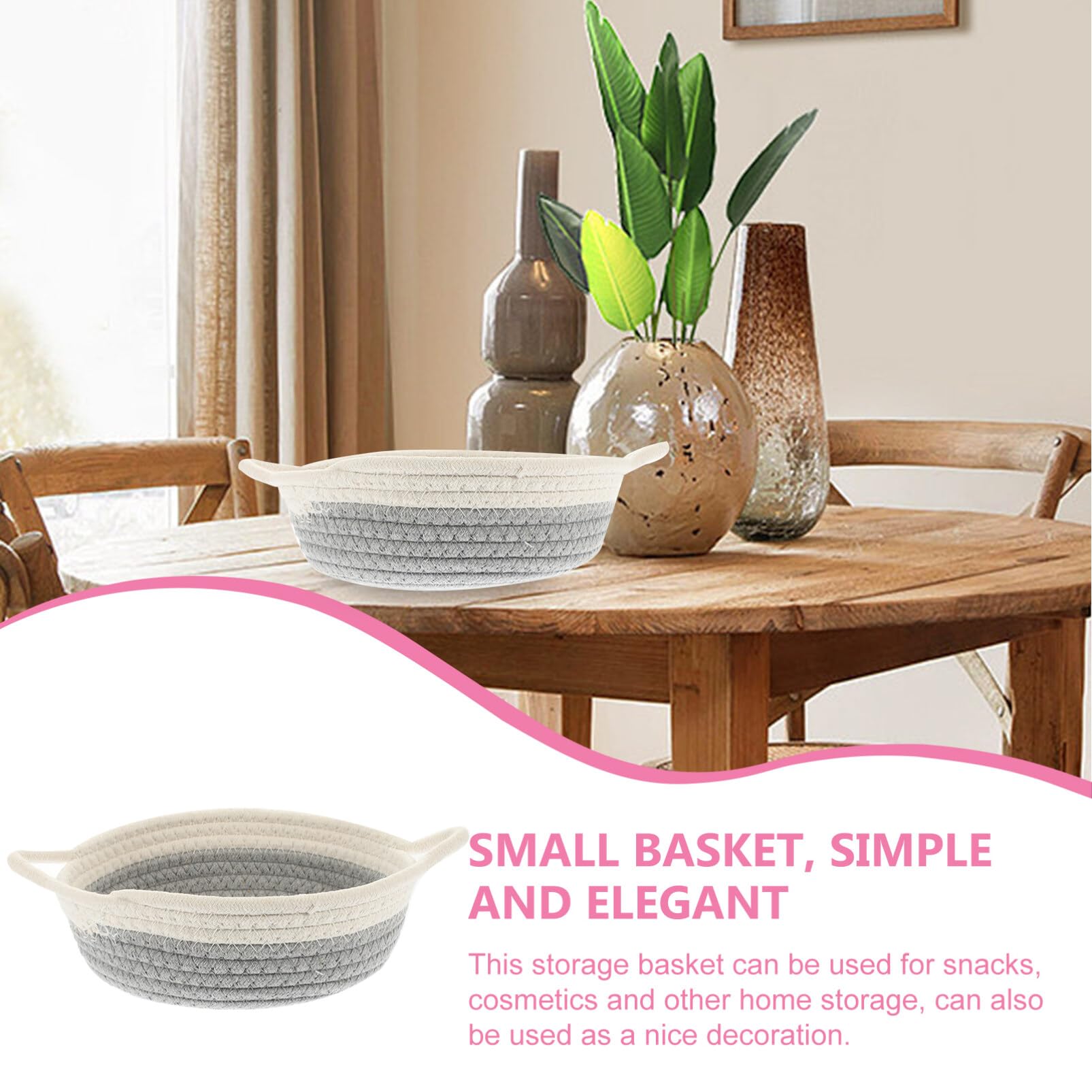 Cabilock Cotton Rope Storage Basket - Foldable Laundry Hamper & Home Organizer for Bedroom, Bathroom, Nursery | Natural Decorative Household Storage Bin for Clothes, Toys, Sundries