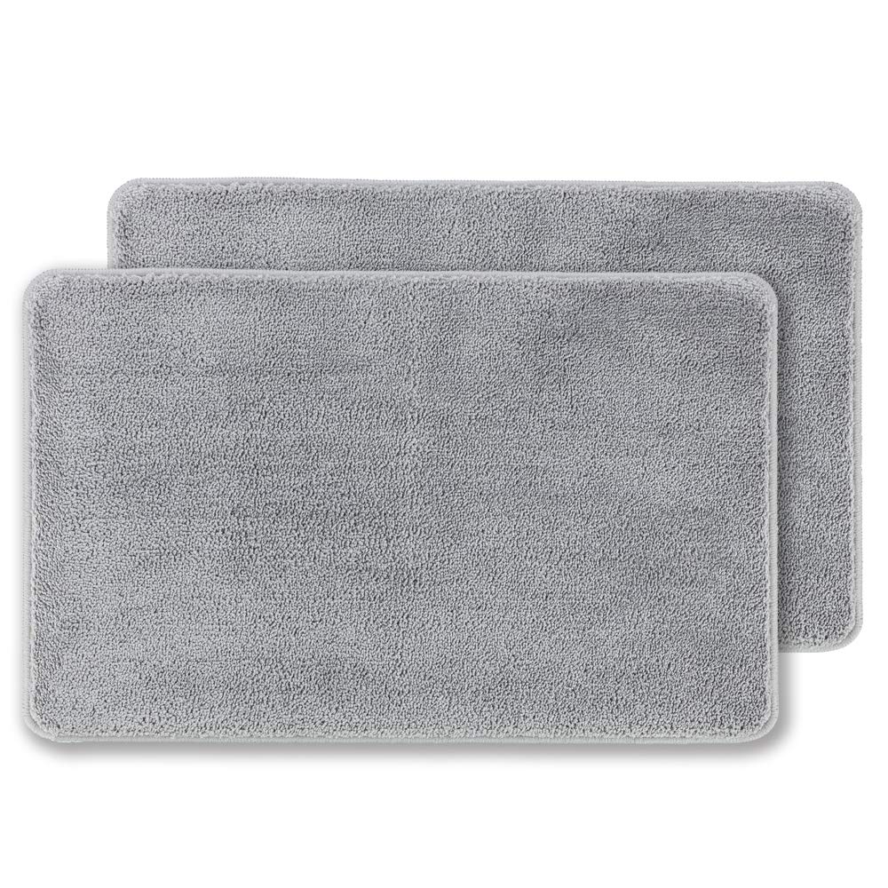 2 Pack Non-Slip Absorbent Indoor Door Mats - Machine Washable Low-Profile Entry Rugs for Front/Back Doors (20