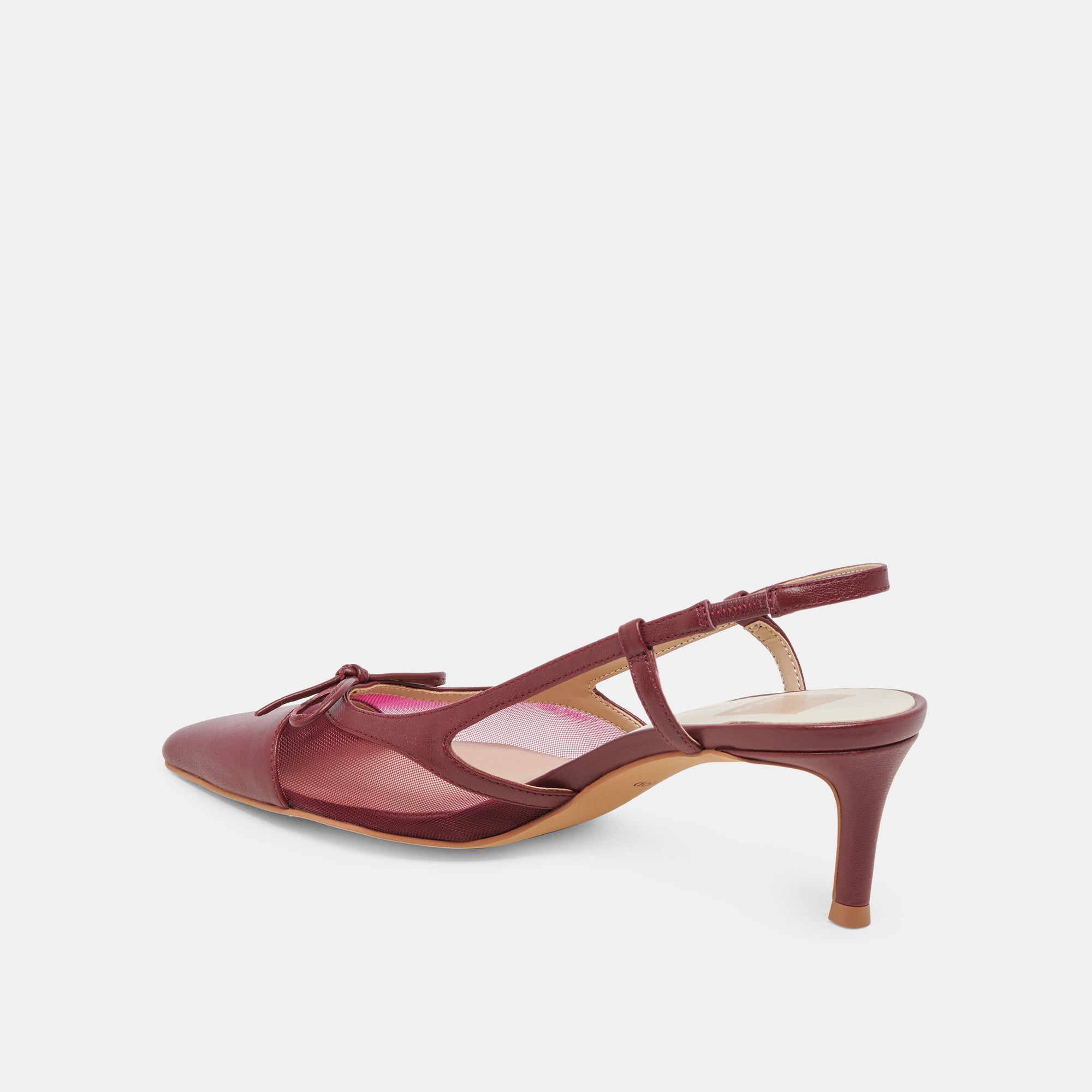 KANDI Women's Maroon Mesh High Heels - Stylish & Comfortable Dress Shoes for Parties, Weddings & Evening Events