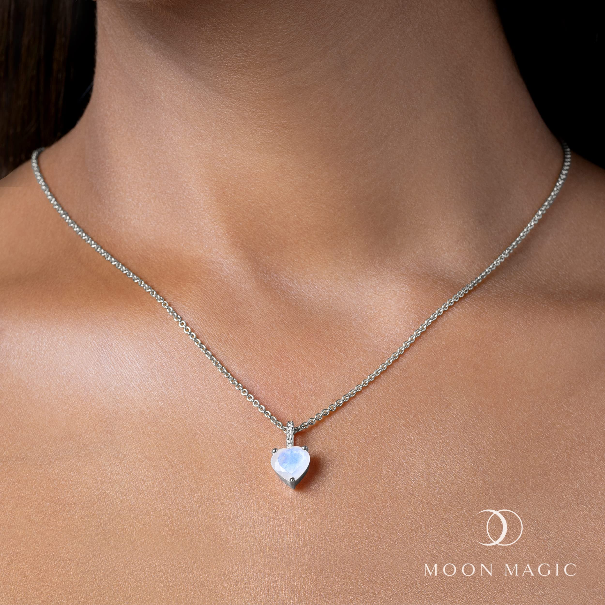 Moon Magic - Genuine Moonstone, Opal & Black Obsidian Necklaces in 925 Sterling Silver with 18K Rose/Yellow Gold - Elegant Moonstone Jewelry for Women | Perfect for Spiritual Healing, Meditation & Boho Fashion