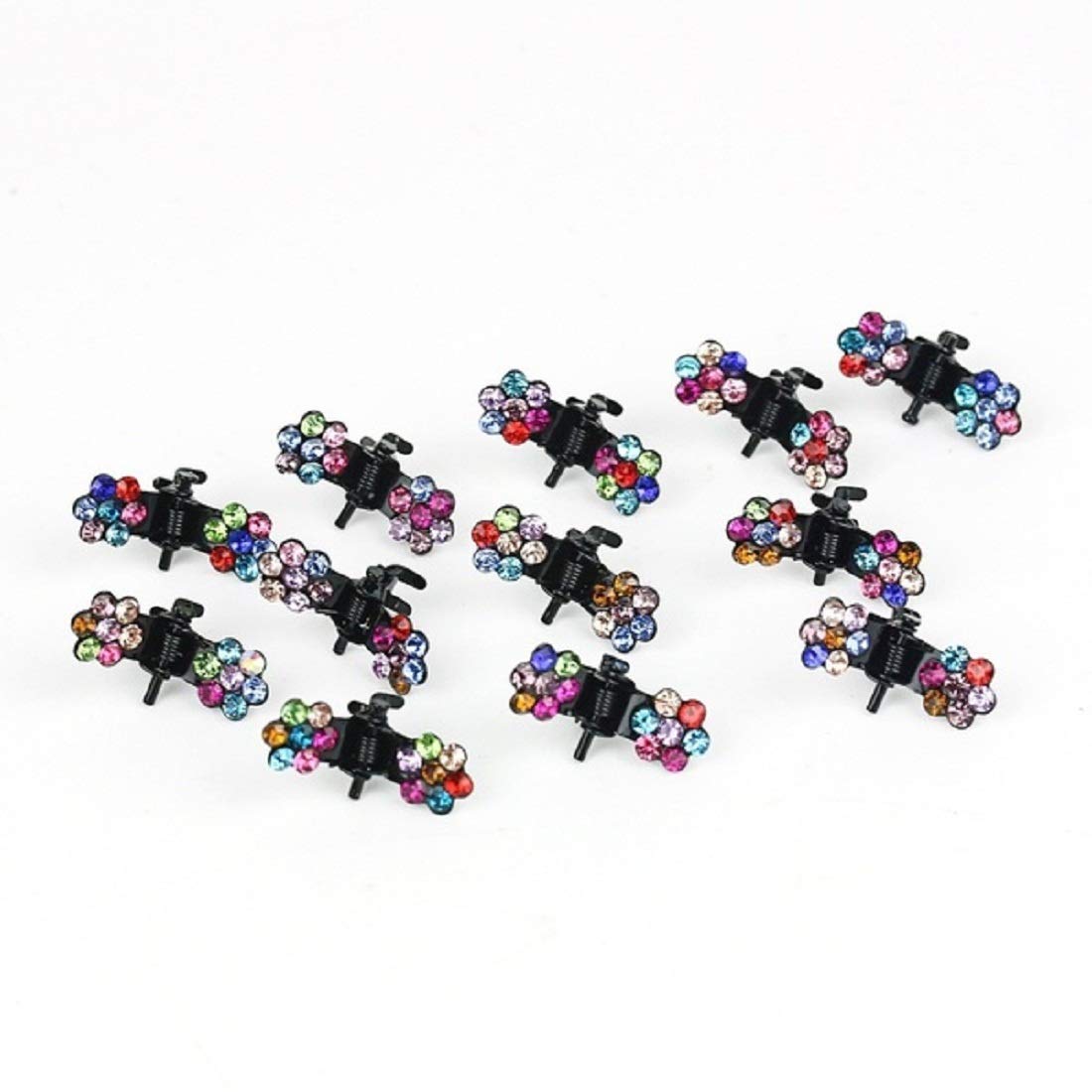 CHRONEX 12-Piece Mini Cute Hair Clips for Girls - Kids Hair Pins with Crystal Accents, Colorful Hair Clamps for Baby & Toddler Hair Accessories - Perfect for School, Parties & Everyday Styling