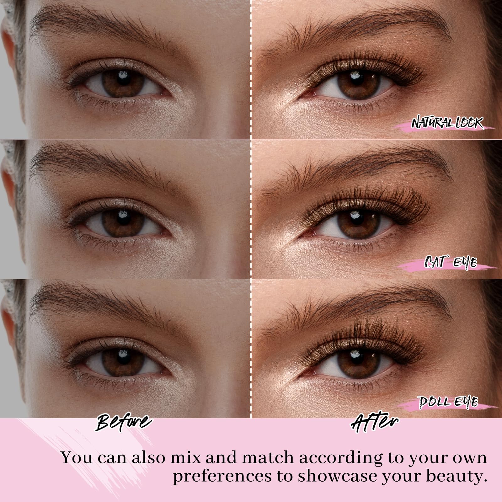 Premium False Eyelashes Extension Kit - 168pcs Russian Volume Cluster Lashes 8-16mm in Natural Brown | Includes Lash Bond, Seal, Glue & Applicator | Reusable DIY Eyelash Extensions for Home Use | Perfect for Parties, Weddings & Special Occasions