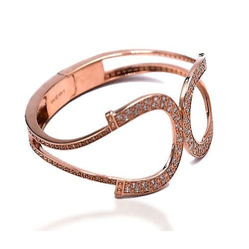 Rose Gold Double Horseshoe Bracelet for Women - Sterling Silver Western Jewelry with Clear Cubic Zirconia Stones | Elegant Horse-Themed Bracelet for Cowgirl Style, Western Parties & Everyday Fashion Accessories