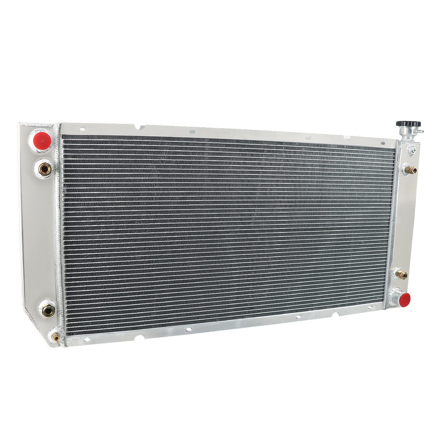 High-Performance 3 Row Aluminum Radiator for 1994-2000 Chevy GMC C/K Series Pickups & SUVs (C1500 C2500 C3500 K1500 K2500 K3500 Suburban Tahoe Yukon Escalade) - Compatible with V6 & V8 Engines, Includes Cooling Fan Shroud & Relay - Perfect for Off-Roading, Towing & Heavy-Duty Use