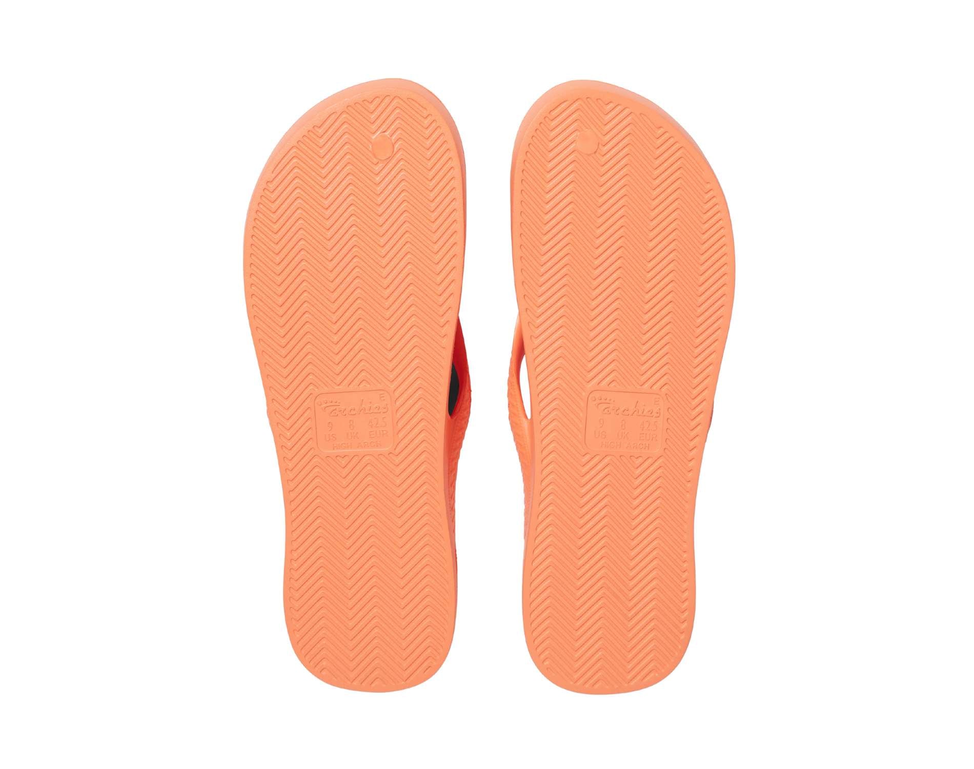 **Archie's Arch Support Thongs for Women – Comfortable Orange Flip Flops with Orthotic Cushioning – Perfect for Beach, Pool & Summer Walking**