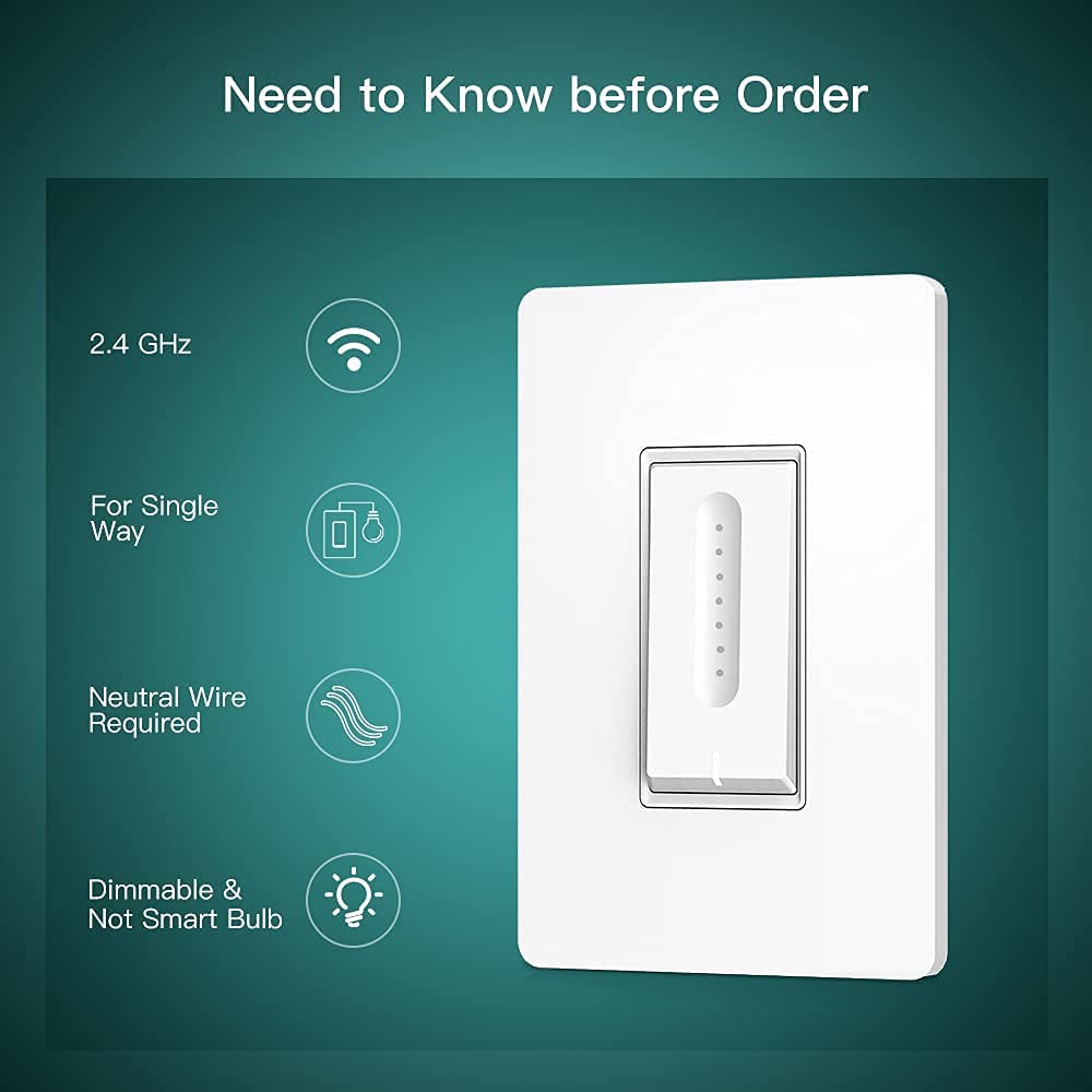 TREATLIFE 4 Pack Smart Dimmer Switch & 4 Pack Smart Light Switch Bundle - WiFi Enabled, Works with Alexa & Google Home - Perfect for Home Automation & Smart Lighting Control
