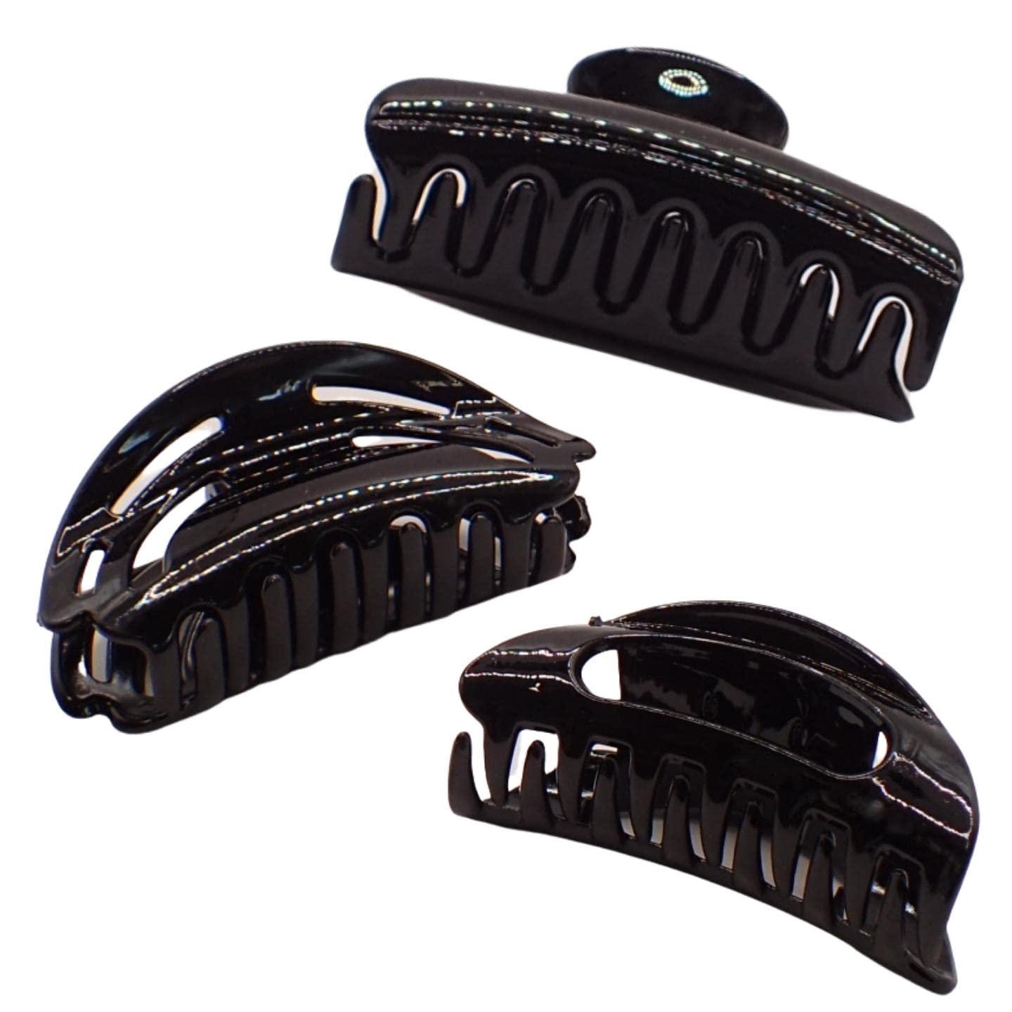 Trendy Women's Bulldog Hair Clips 3-Pack for All Hair Types - Perfect for Parties & Daily Use