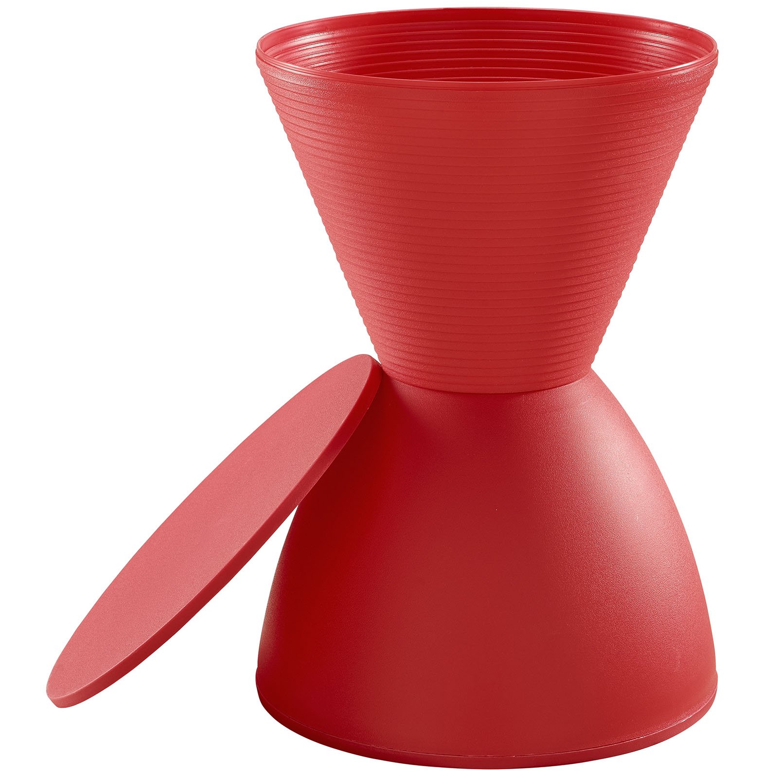 Modern Contemporary Red Plastic Stool - Bar Stool, Kitchen Counter Stool, Dining Chair for Home & Office Use
