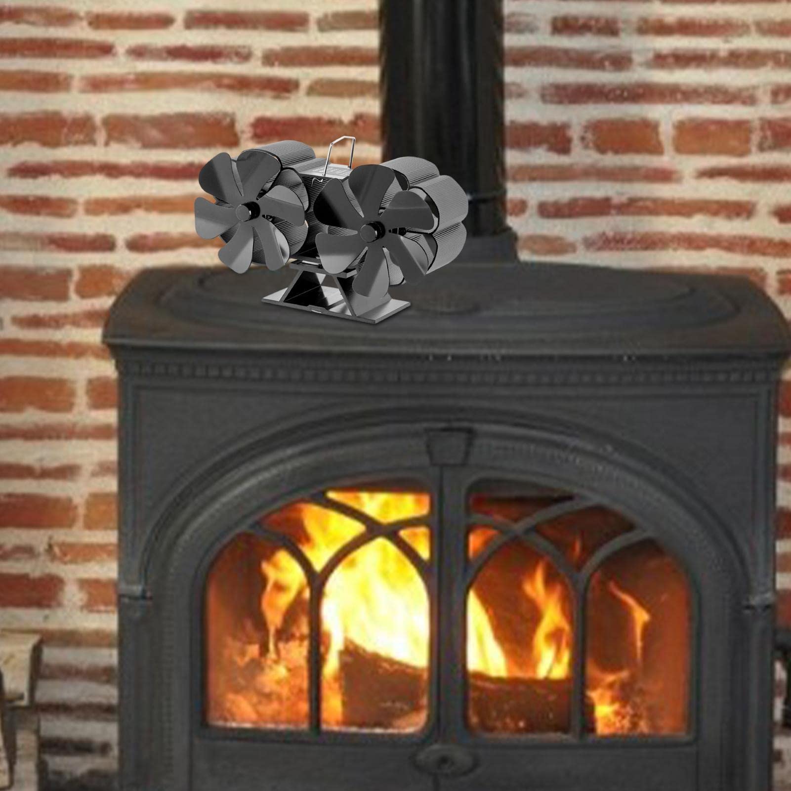 Eco-Friendly 12-Blade Heat Powered Stove Fan - Efficient Fireplace Fan for Wood Stoves & Fireplaces - Perfect for Home Heating and Energy Savings