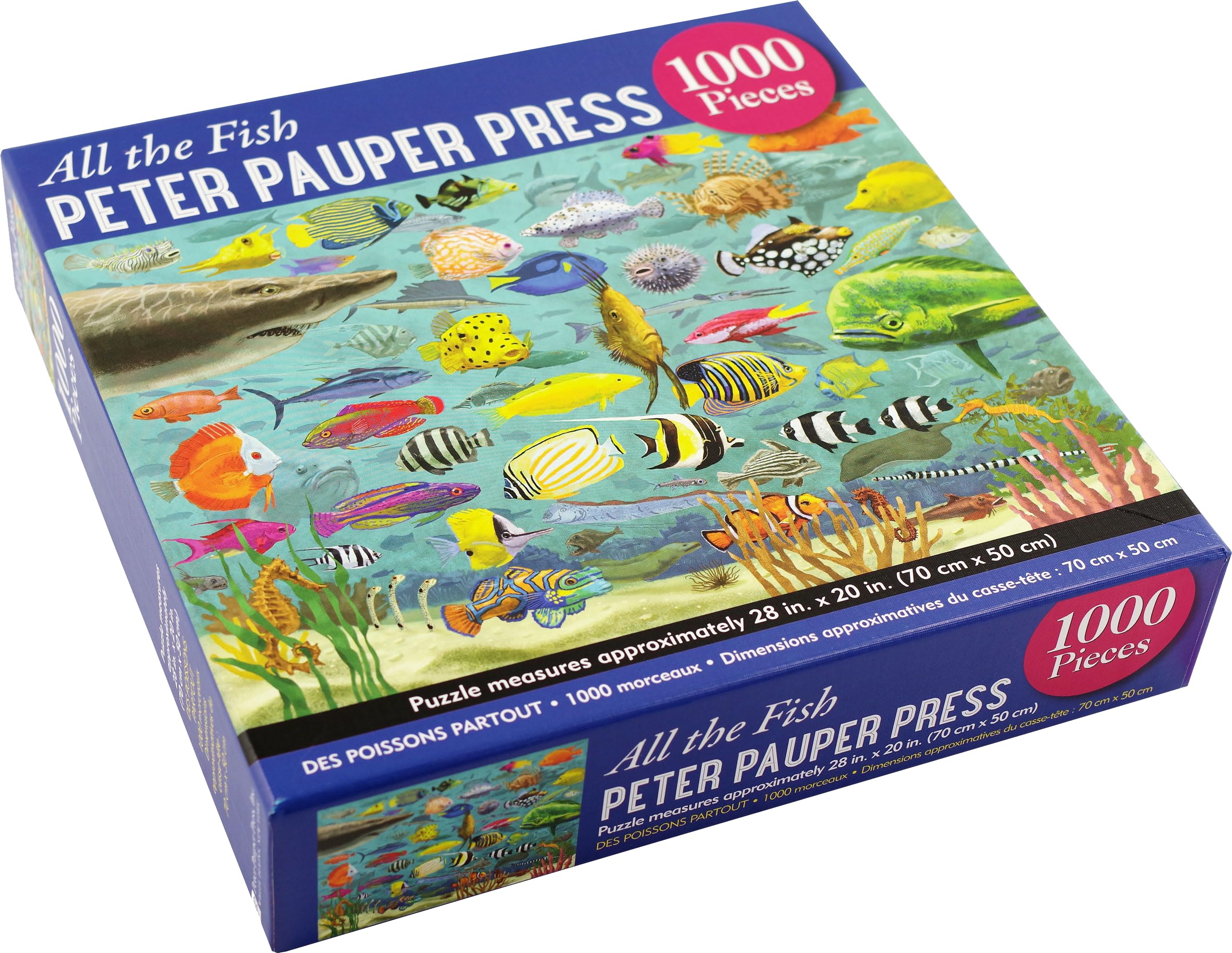 PETER PAUPER PRESS All The Fish 1000 Piece Jigsaw Puzzle - Colorful Ocean Life Puzzle for Adults & Teens - Perfect for Family Game Night & Stress Relief