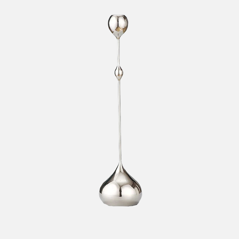Elegant Chrome Drop Dining Candle Holder Set - Modern Table Centerpiece for Romantic Dinners, Wedding Decor & Home Ambiance Lighting