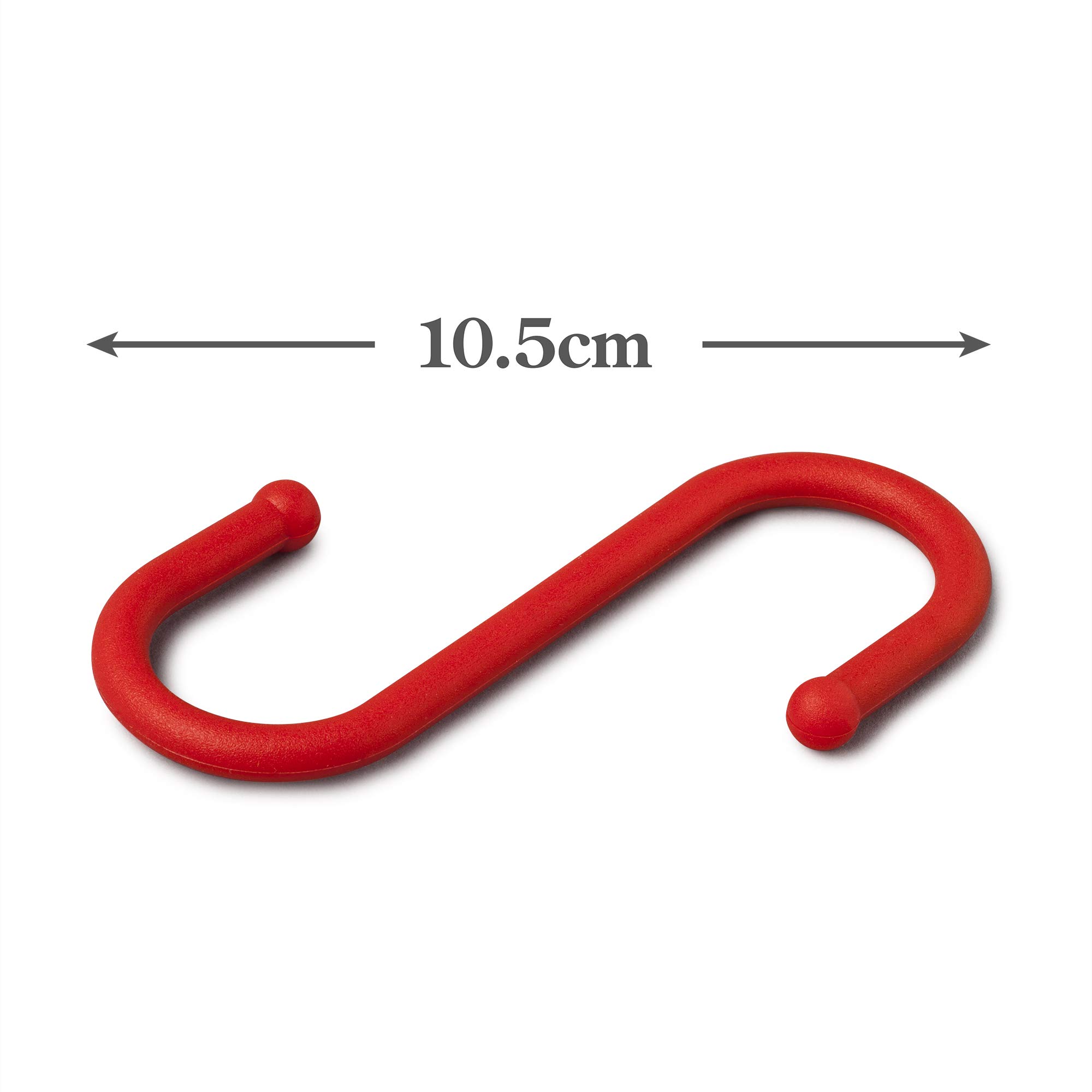 S Shape Hooks - Heavy Duty Red Hanging Hooks for Home Organization, Wall Decor & Kitchen Storage - Pack of 1