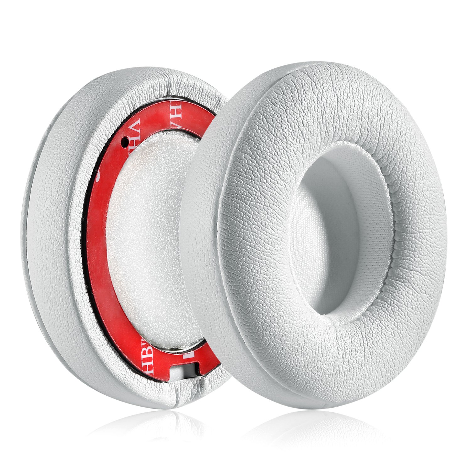 JECOBB Replacement Ear Cushion Pads for Beats Solo 2/3 Wireless Headphones - Premium Protein Leather & Memory Foam Ear Pads (White) - Comfort Upgrade for Music, Gaming & Travel