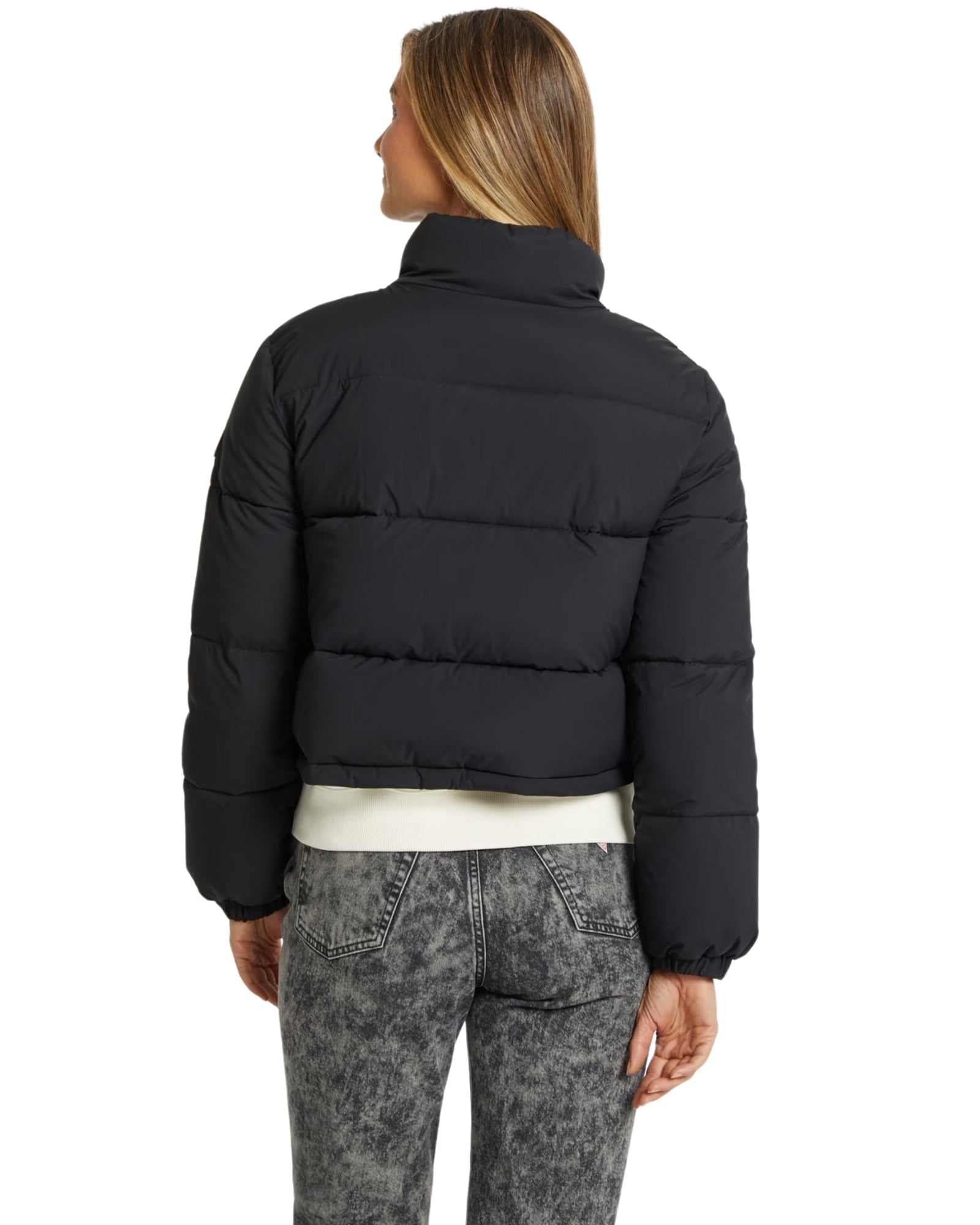 Guess Women's Cropped Puffer Jacket - Lightweight Quilted Winter Coat for Fashion & Warmth | Perfect for Casual Outings, Travel & Cold Weather