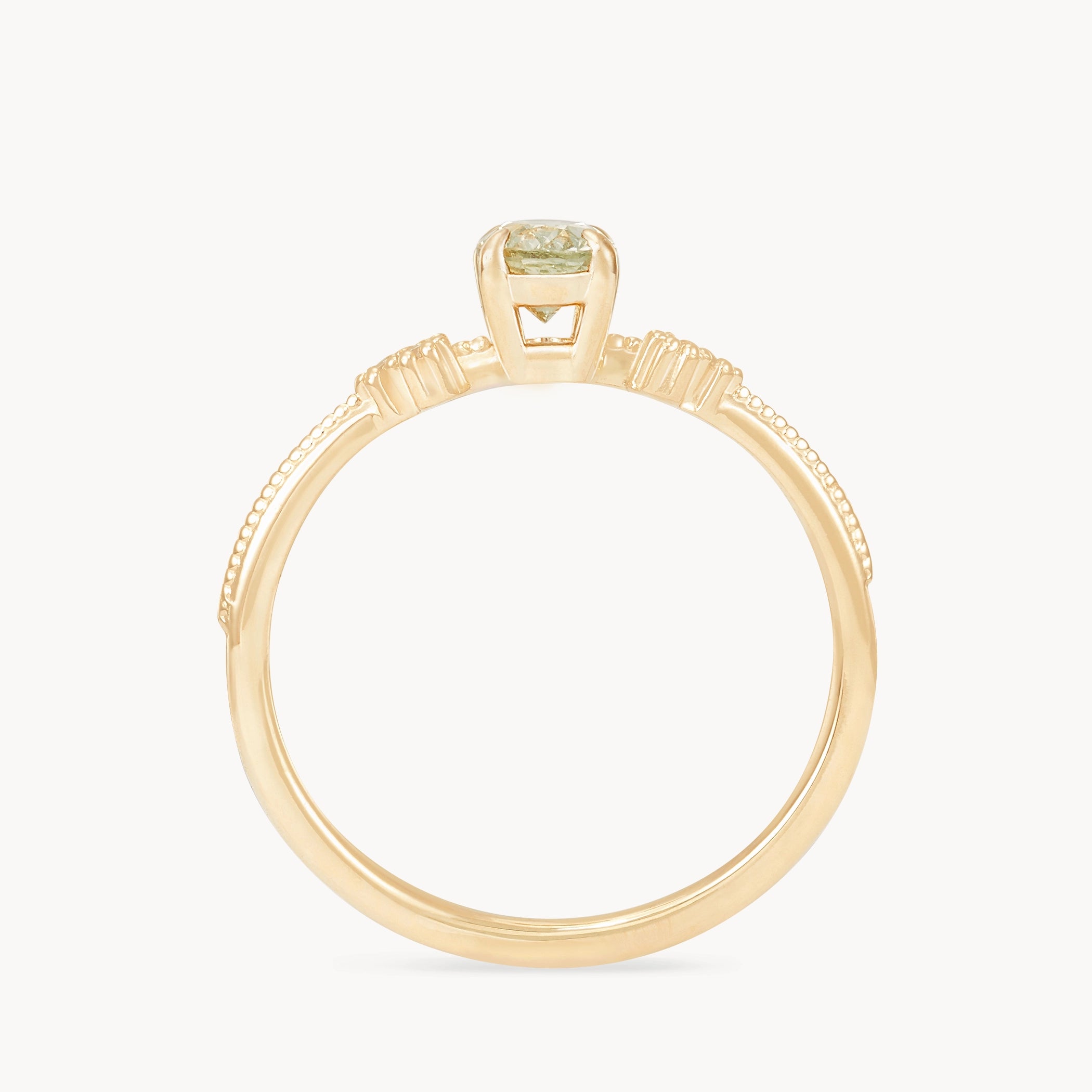 Starlit Whisper Unique 14K Yellow Gold Oval Green Sapphire Ring – Perfect for Engagement, Anniversary & Special Occasions