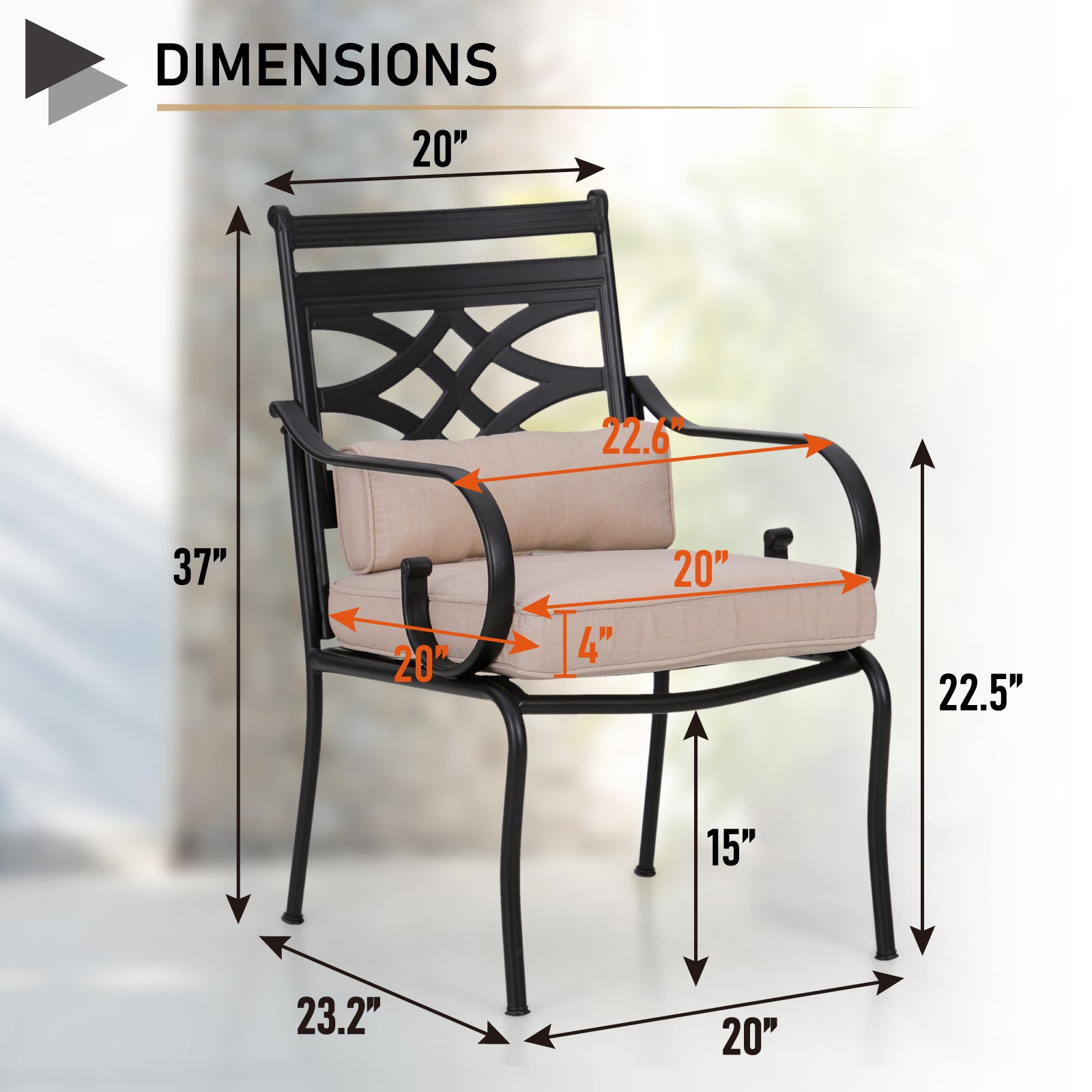 MFSTUDIO 7-Piece Outdoor Dining Set - Steel Panel Table with Elegant Cast Iron Pattern Chairs - Perfect for Patio, Garden & Backyard Entertaining