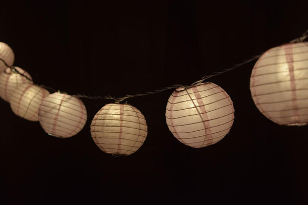 20 Pack Pink Round Paper Lanterns with Even Ribbing - Chinese Style Hanging Decor for Wedding, Party, Baby Shower & Home Celebration - Perfect for Indoor/Outdoor Events