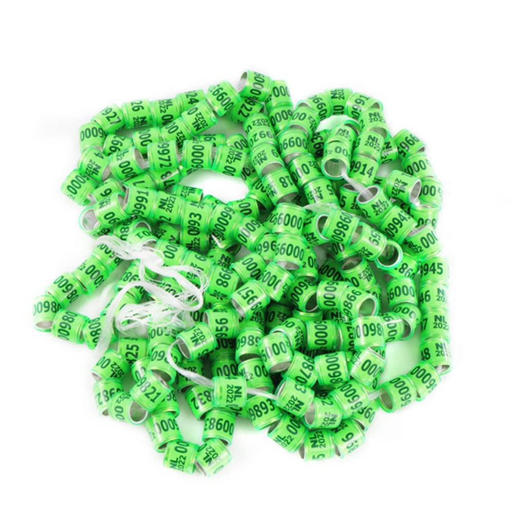 2022 100pcs Numbered 8mm Plastic Bird Leg Rings - Multi-Color Pigeon Parrot Finch Canary Foot Bands for Poultry Identification & Breeding | Perfect for Aviary, Bird Shows & Pet Tracking