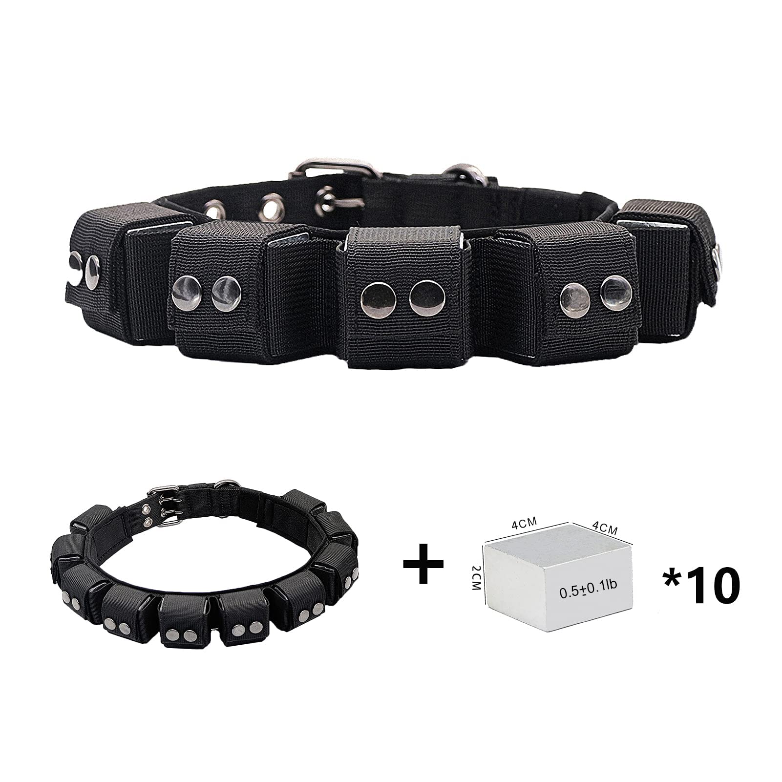 Tactical Weighted Dog Collar for Training & Exercise - Adjustable Free Weights for Small, Medium & Large Dogs | Durable Pet Workout Gear for Walking, Running & Obedience Training